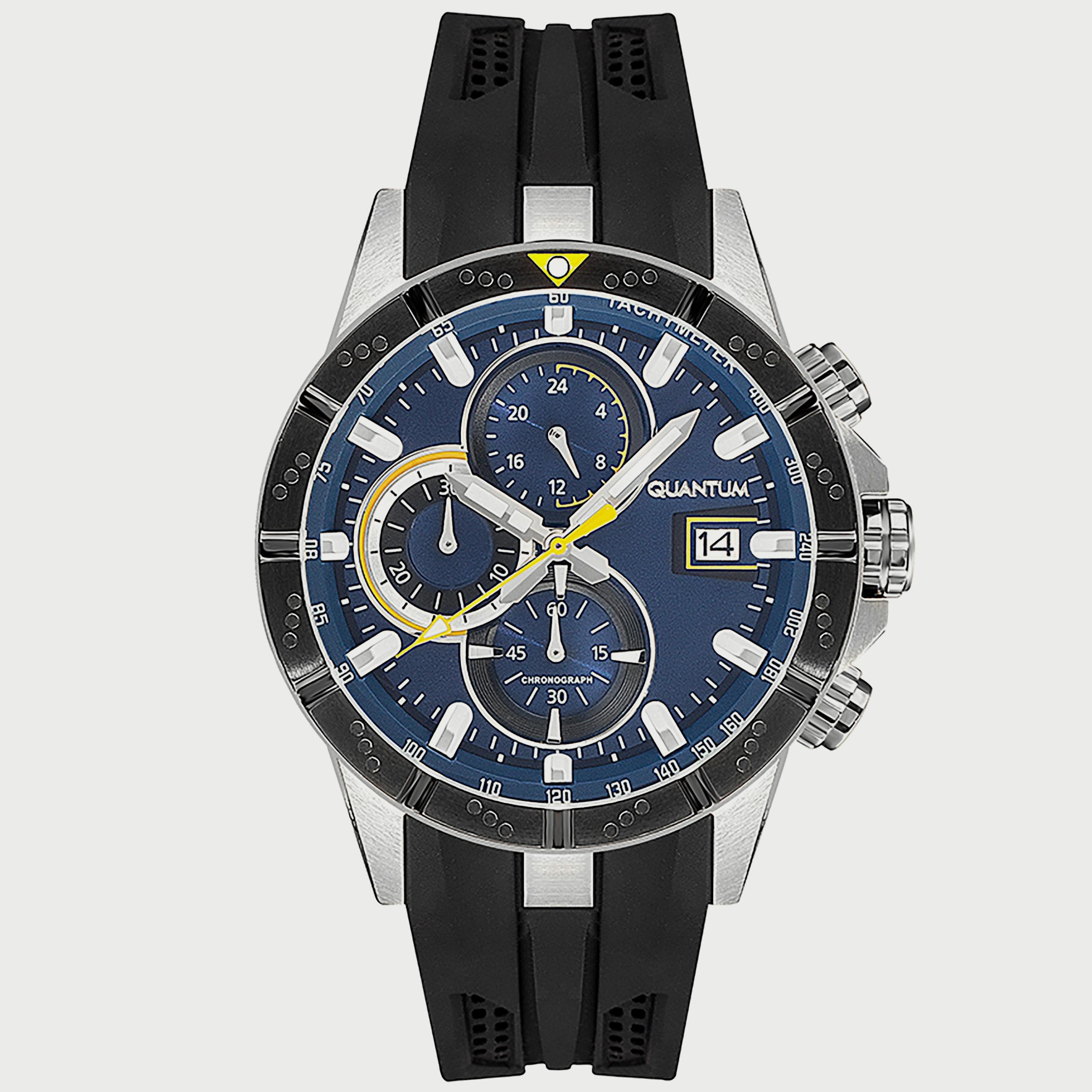  HNG893.392 ساعة من كوانتوم للرجال مزود بسوار سيليكون كرونوغراف أسود-men-watchesandjewellery-watches-image-1