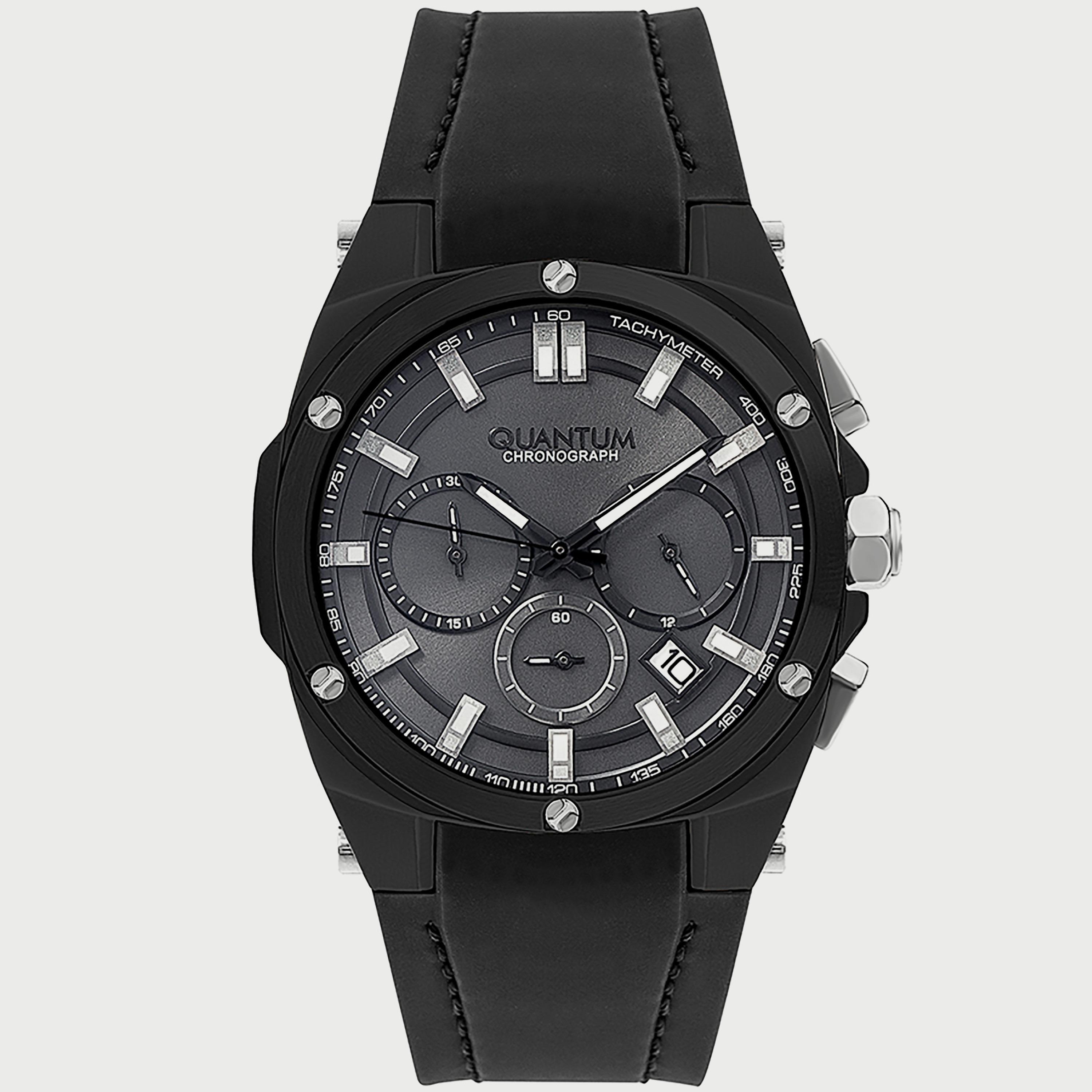 HNG905.661 ساعة من كوانتوم للرجال مزود بسوار سيليكون كرونوغراف أسود-men-watchesandjewellery-watches-image-1