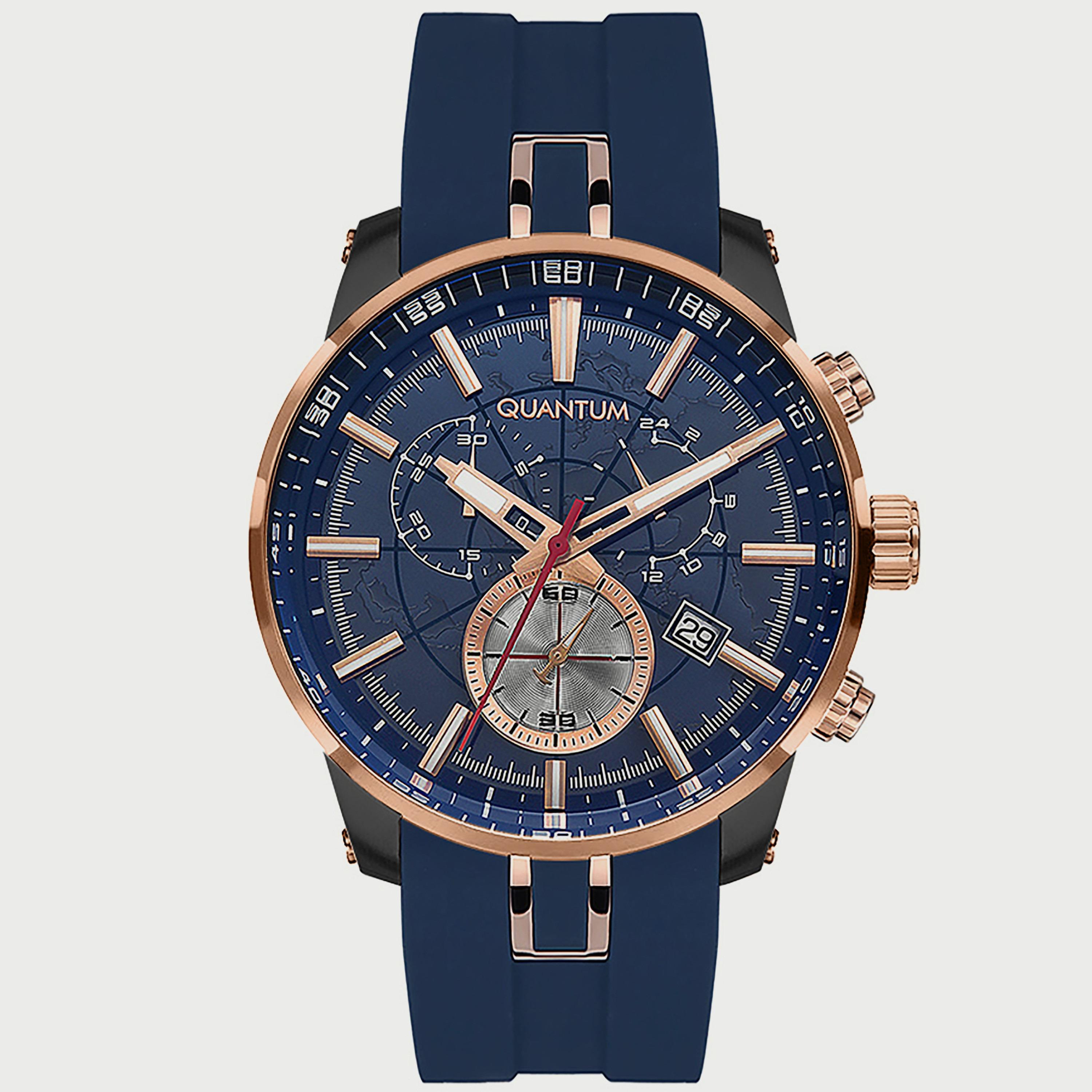 ساعة كوانتوم للرجال كرونوغراف باللون الأزرق وبسوار سيليكون PWG560.099-men-watchesandjewellery-watches-image-1