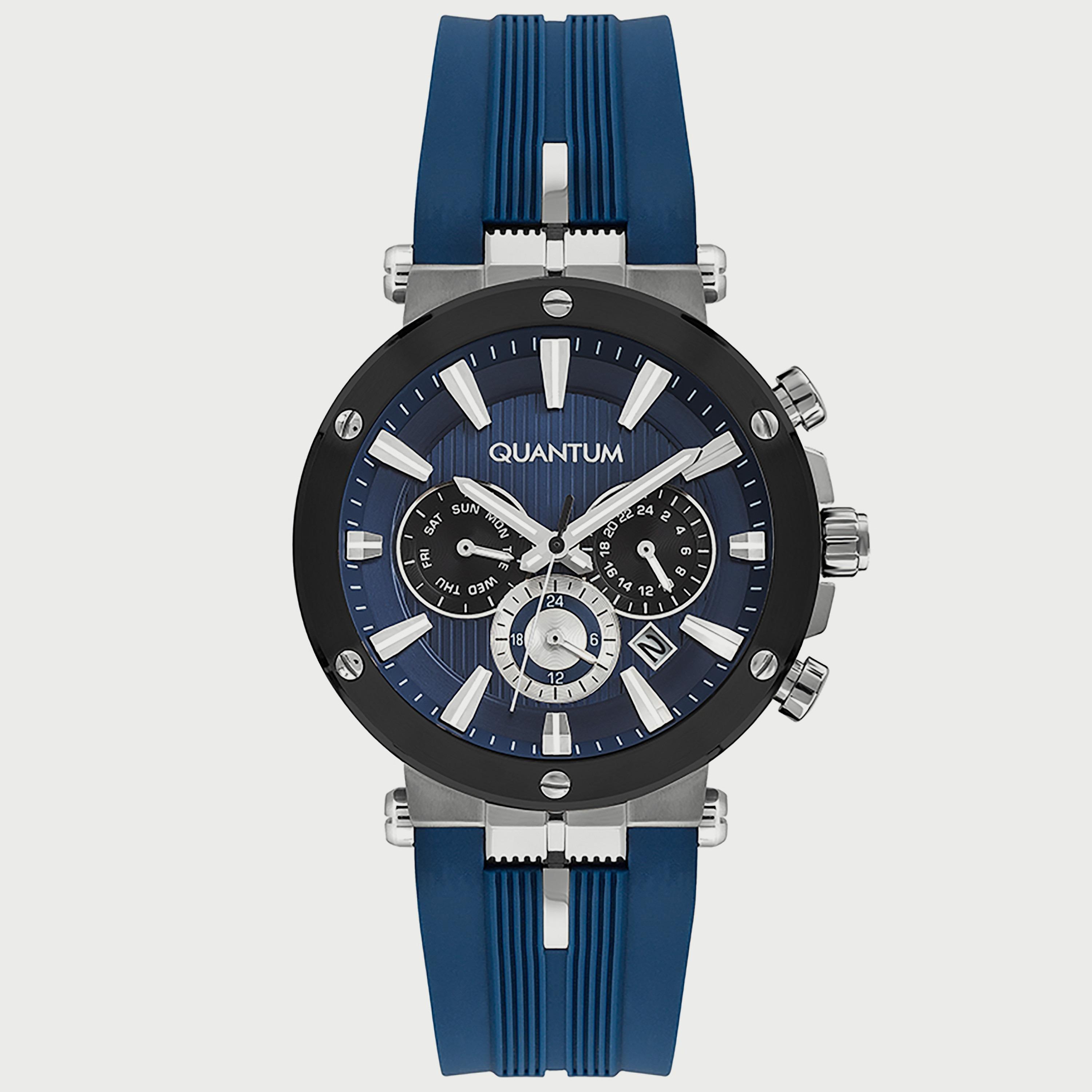  PWG967.399 ساعة للرجال من كوانتوم بسوارسيليكون كرونوغراف - أزرق-men-watchesandjewellery-watches-image-1