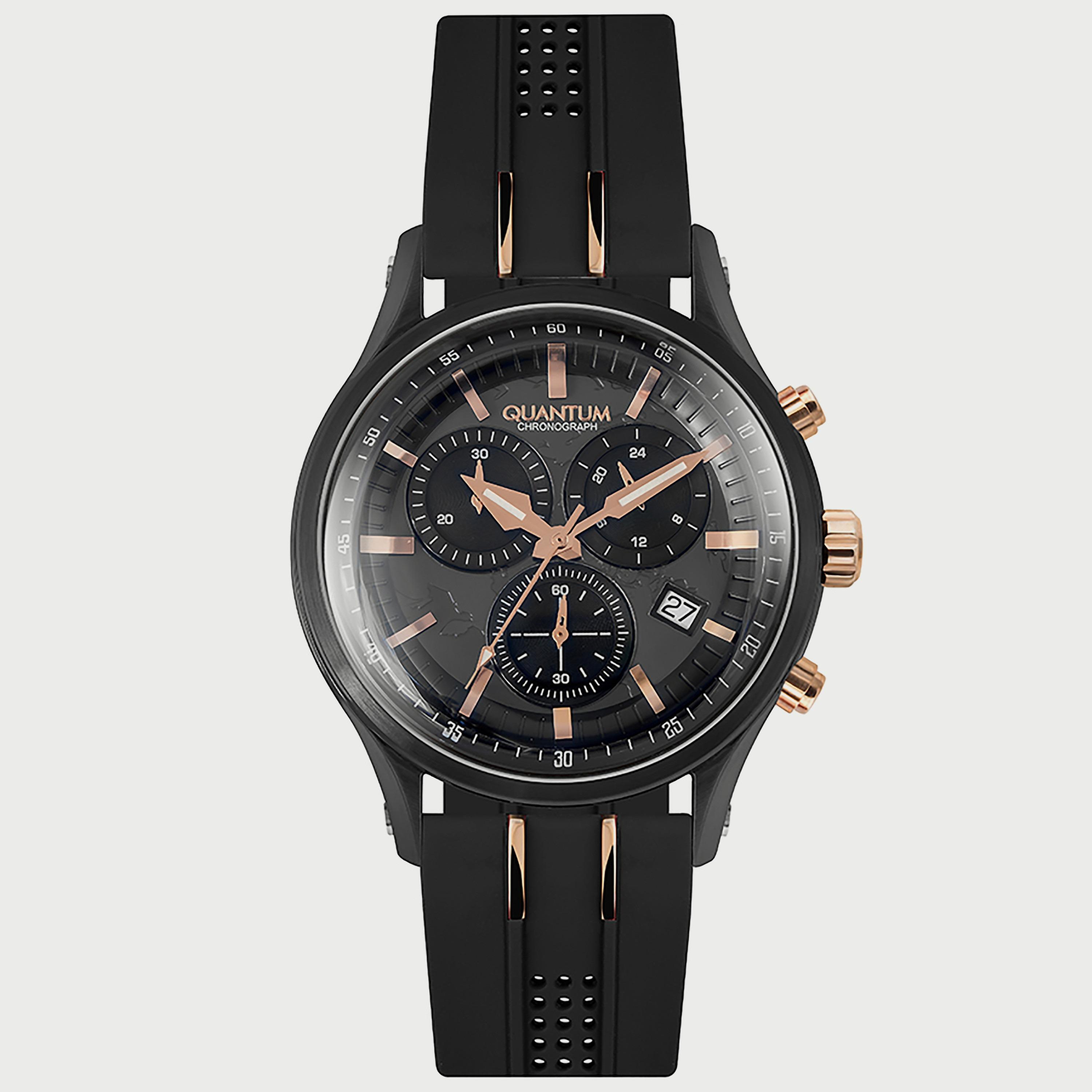 ساعة كوانتوم للرجال كرونوغراف بسوار سيليكون باللون الأسود PWG773.651-men-watchesandjewellery-watches-image-1
