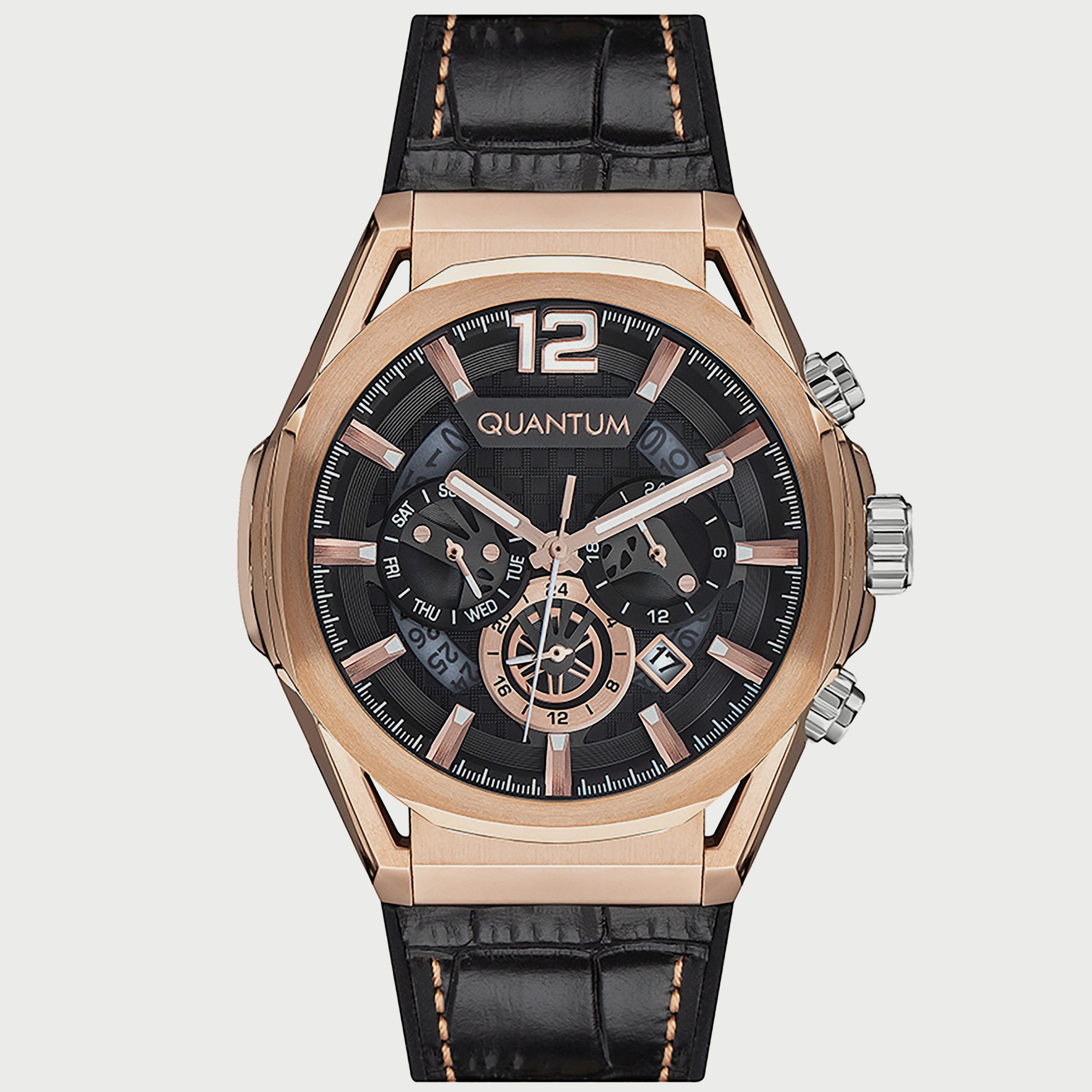  PWG970.451 ساعة للرجال من كوانتوم كرونوغراف بحزام سيليكون البني-men-watchesandjewellery-watches-image-1