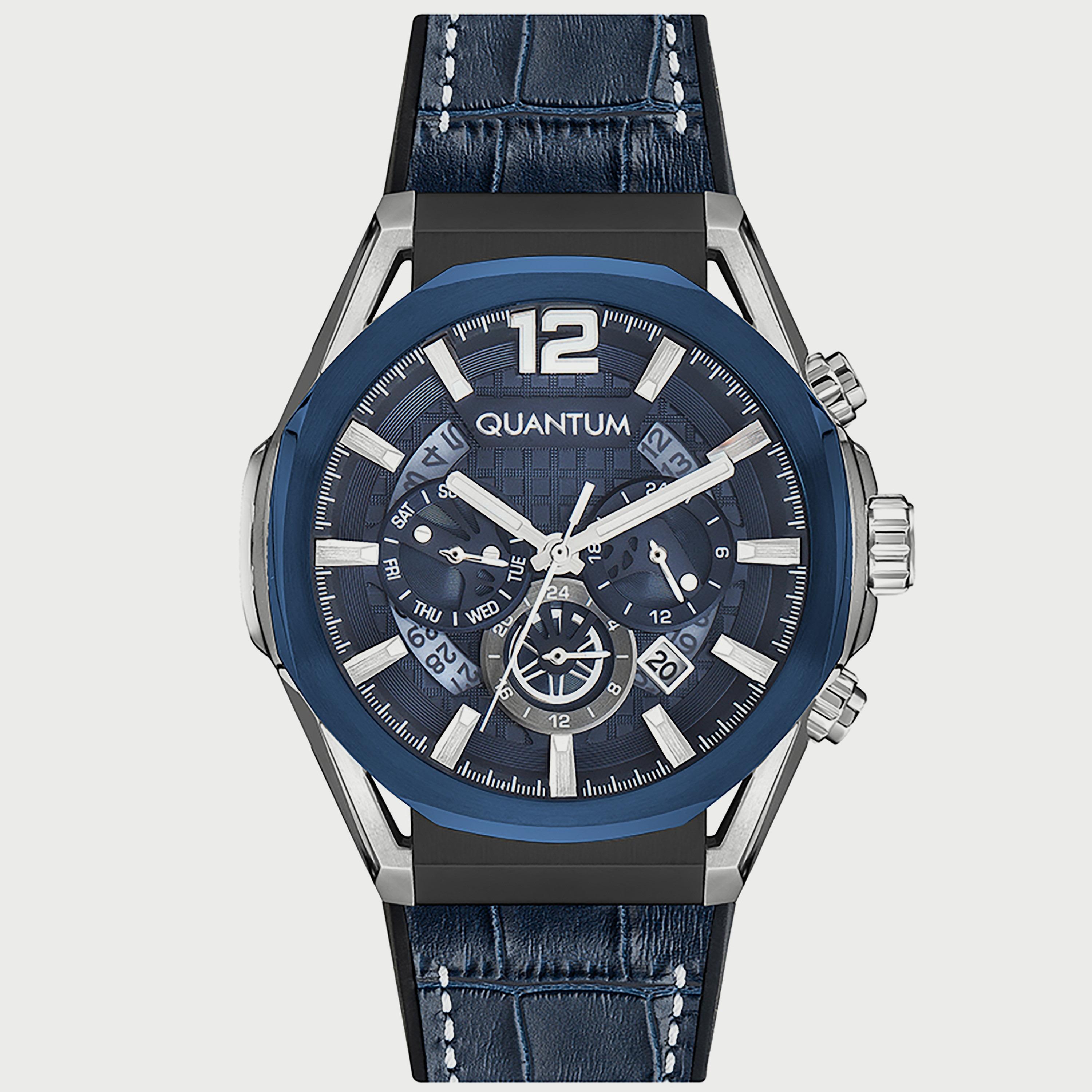 ساعة كوانتوم للرجال كرونوغراف باللون الأزرق وبسوار سيليكون PWG970.699-men-watchesandjewellery-watches-image-1