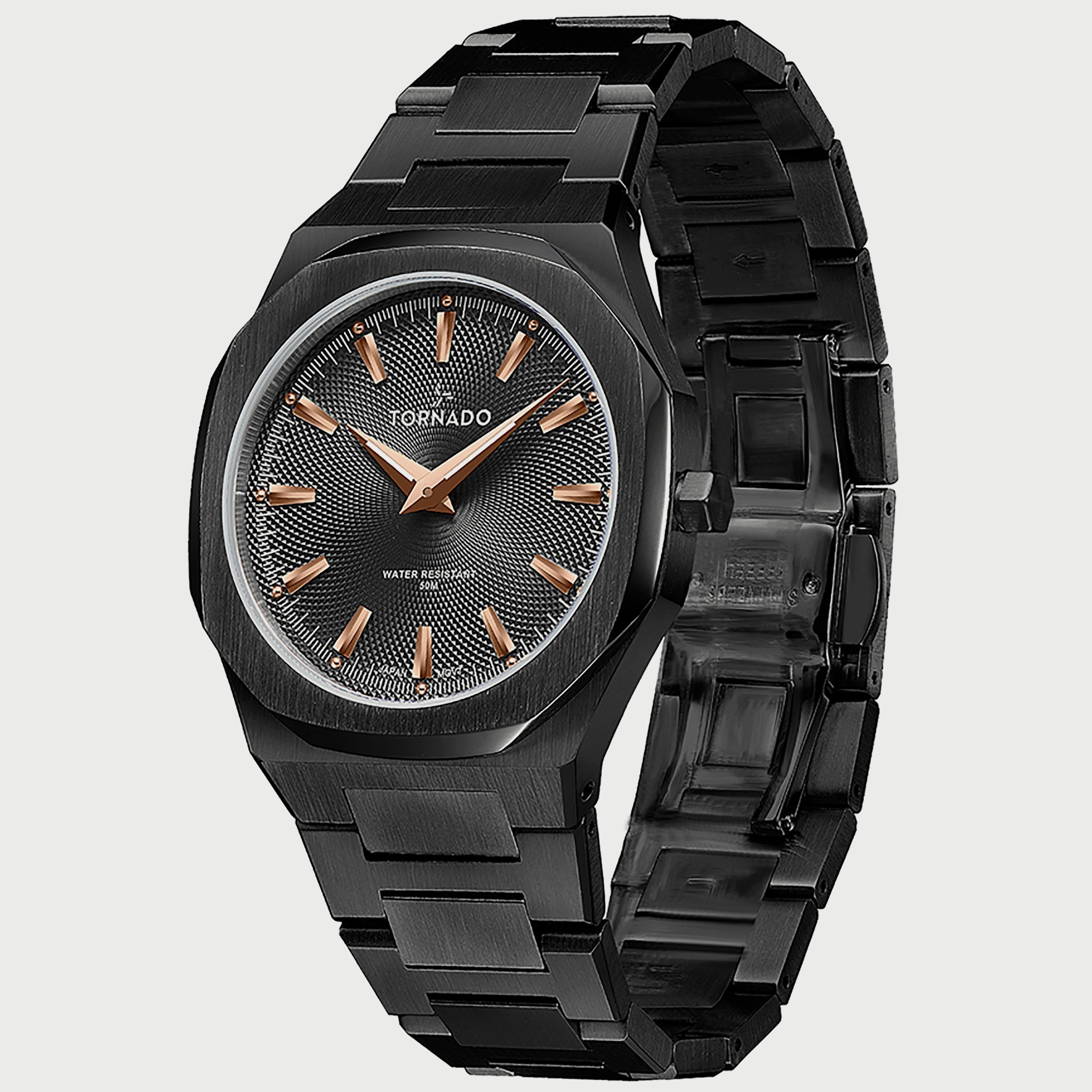 ساعة تورنادو للرجال بسوار من الستانلس ستيل باللون الأسود T21003-BBBBK-men-watchesandjewellery-watches-image-2