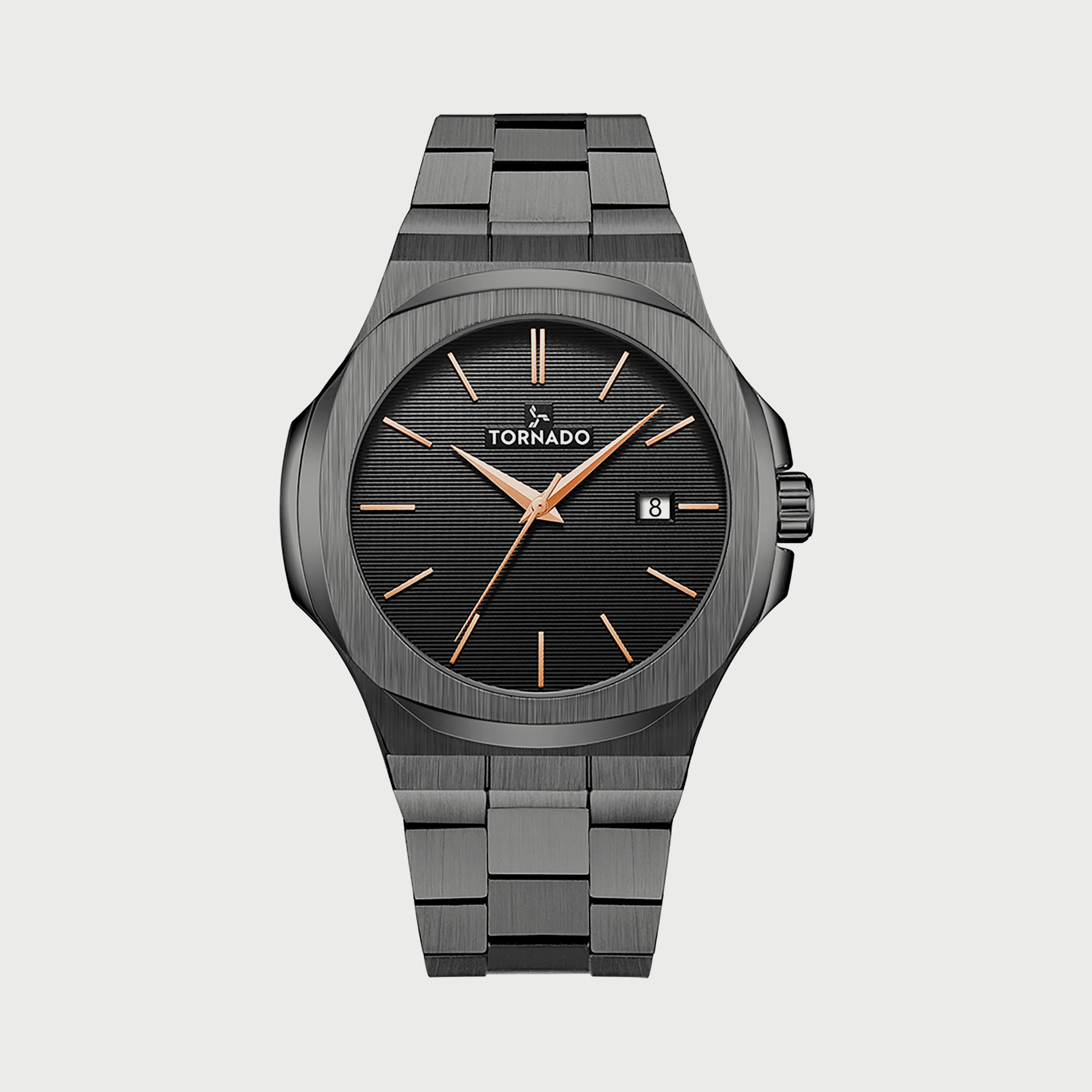 ساعة تورنادو للرجال T21001-XBXBK انالوج بعقارب معدنية وبسوار ستانلس ستيل-men-watchesandjewellery-watches-image-1