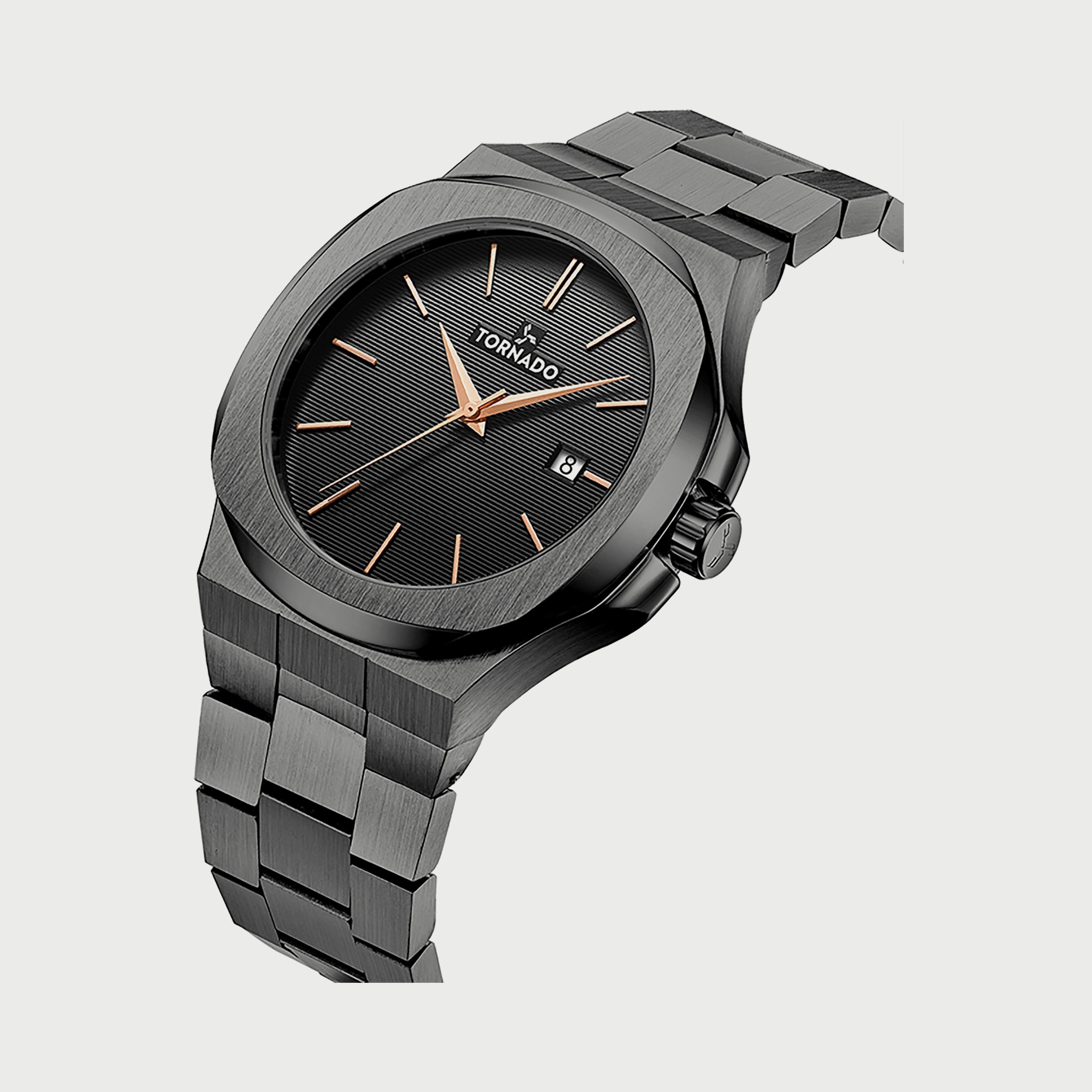 ساعة تورنادو للرجال T21001-XBXBK انالوج بعقارب معدنية وبسوار ستانلس ستيل-men-watchesandjewellery-watches-image-2