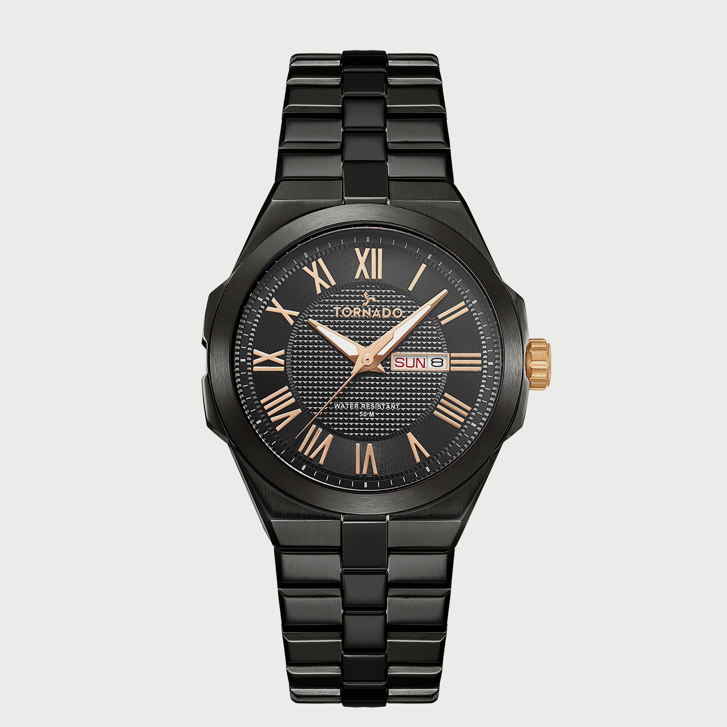 ساعة تورنادو للرجال بسوار من الستانلس ستيل باللون الأسود T8007B-BBBBK-men-watchesandjewellery-watches-image-1
