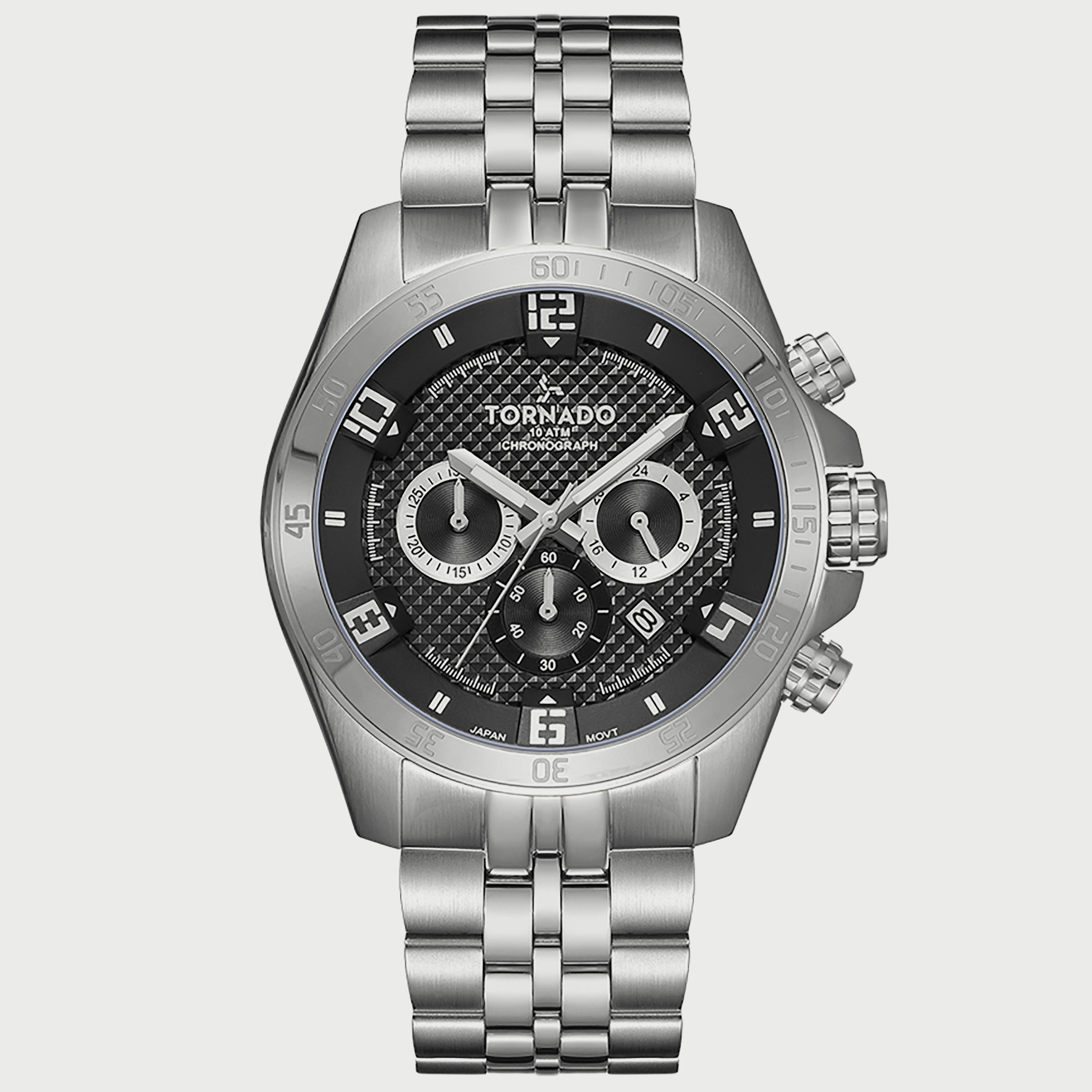 ساعة تورنادو للرجال كرونوغراف فضي بسوار ستانلس ستيل T3149B-SBSB-men-watchesandjewellery-watches-image-1