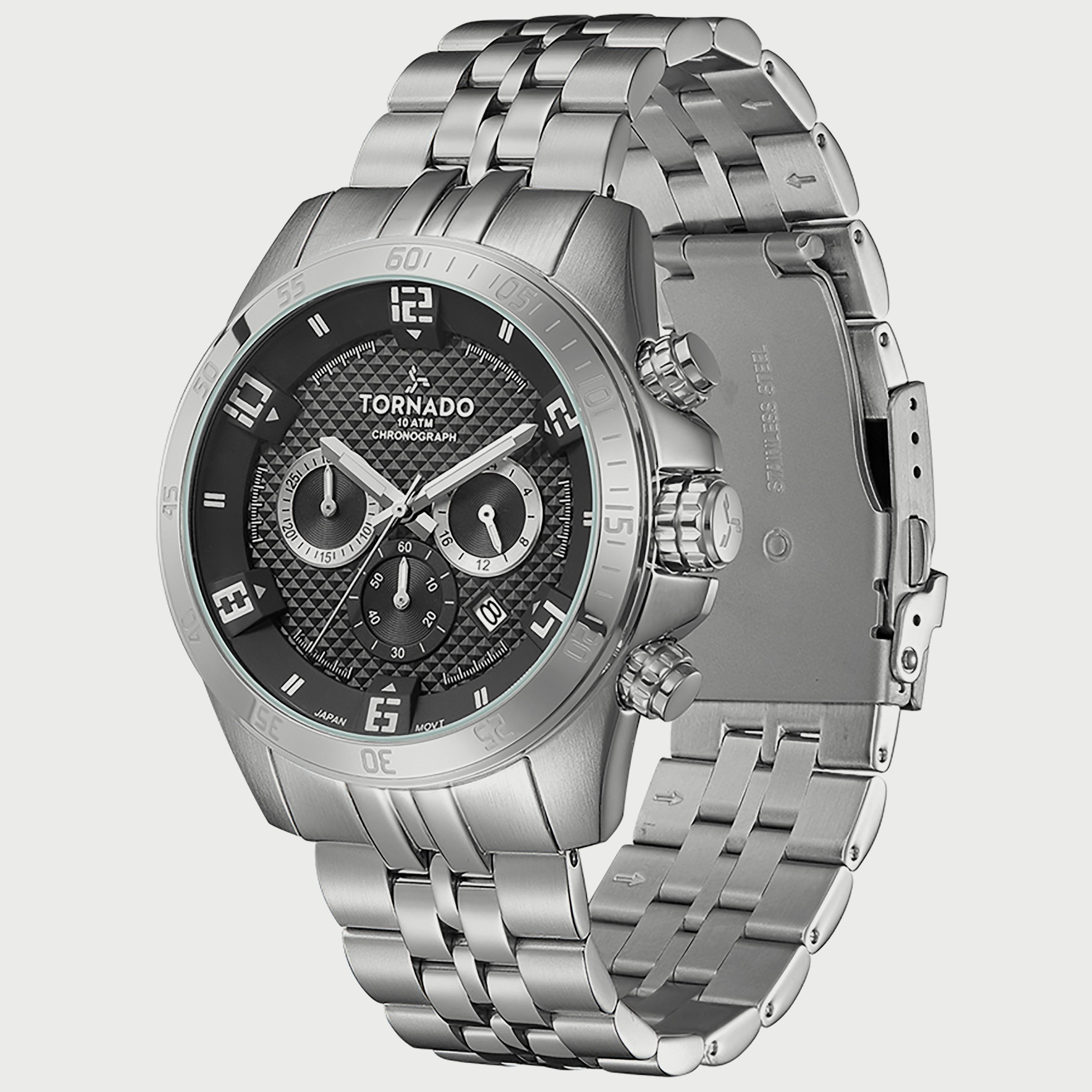 ساعة تورنادو للرجال كرونوغراف فضي بسوار ستانلس ستيل T3149B-SBSB-men-watchesandjewellery-watches-image-2