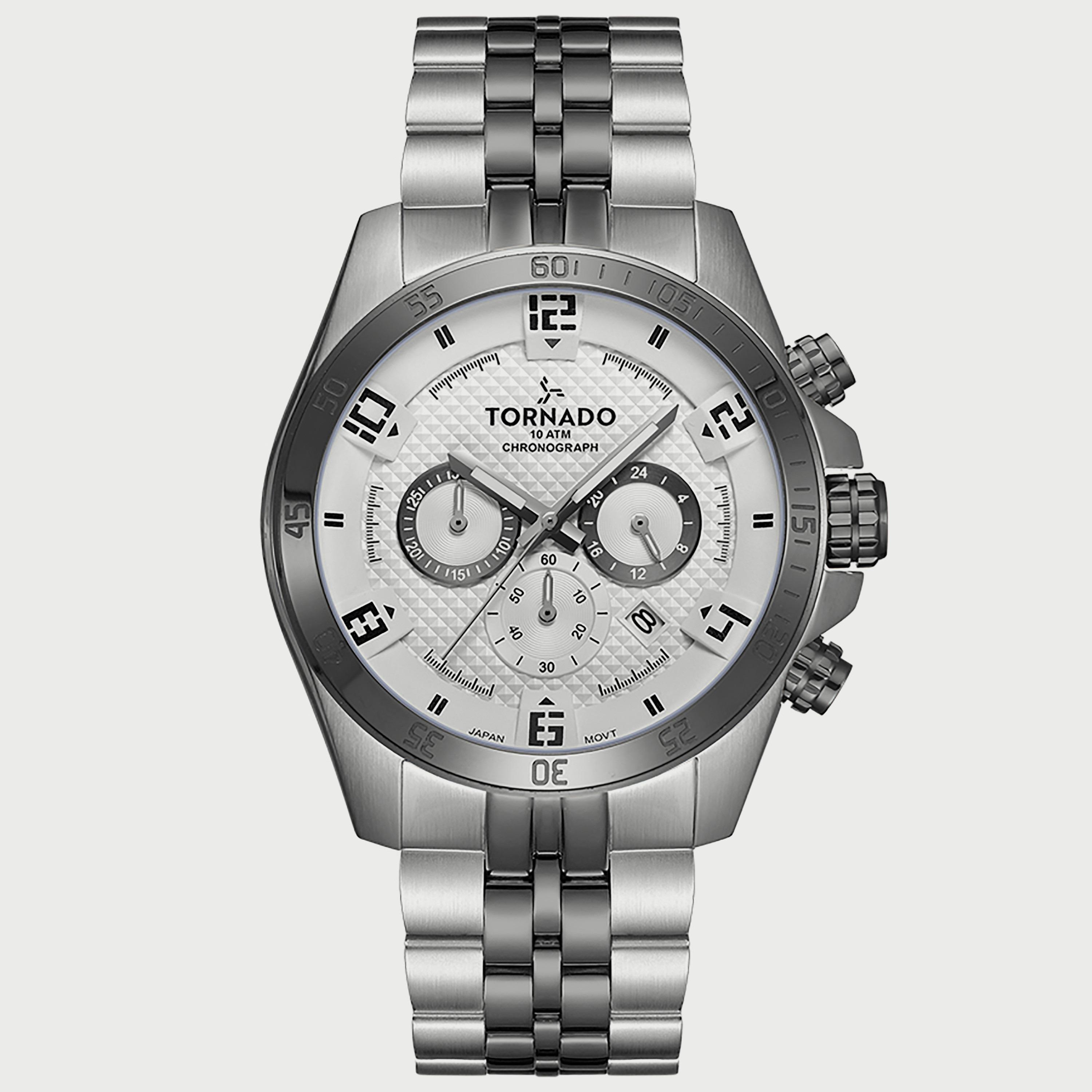 ساعة تورنادو للرجال كرونوغراف فضي بسوار ستانلس ستيل T3149B-YBYW-men-watchesandjewellery-watches-image-1