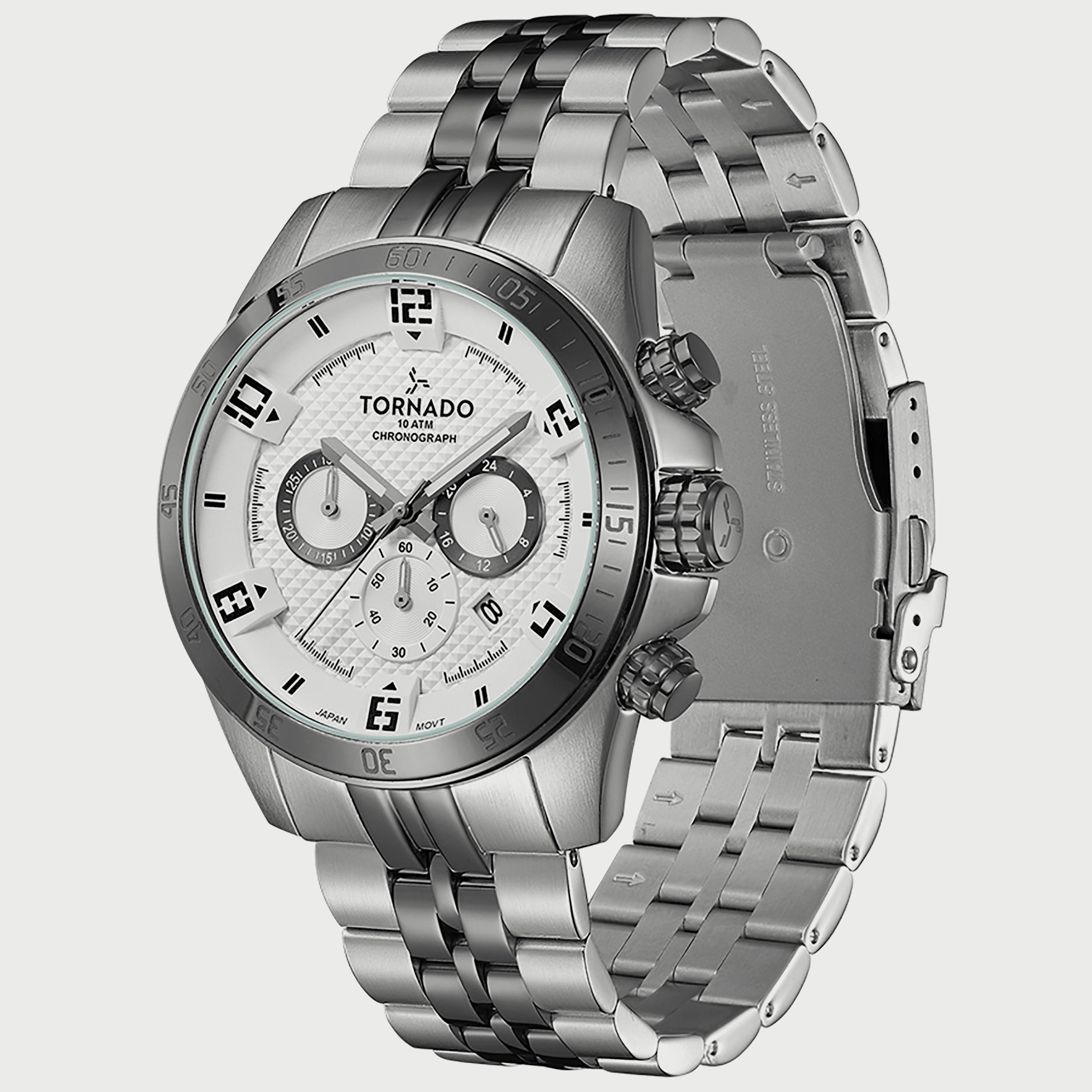 ساعة تورنادو للرجال كرونوغراف فضي بسوار ستانلس ستيل T3149B-YBYW-men-watchesandjewellery-watches-image-2