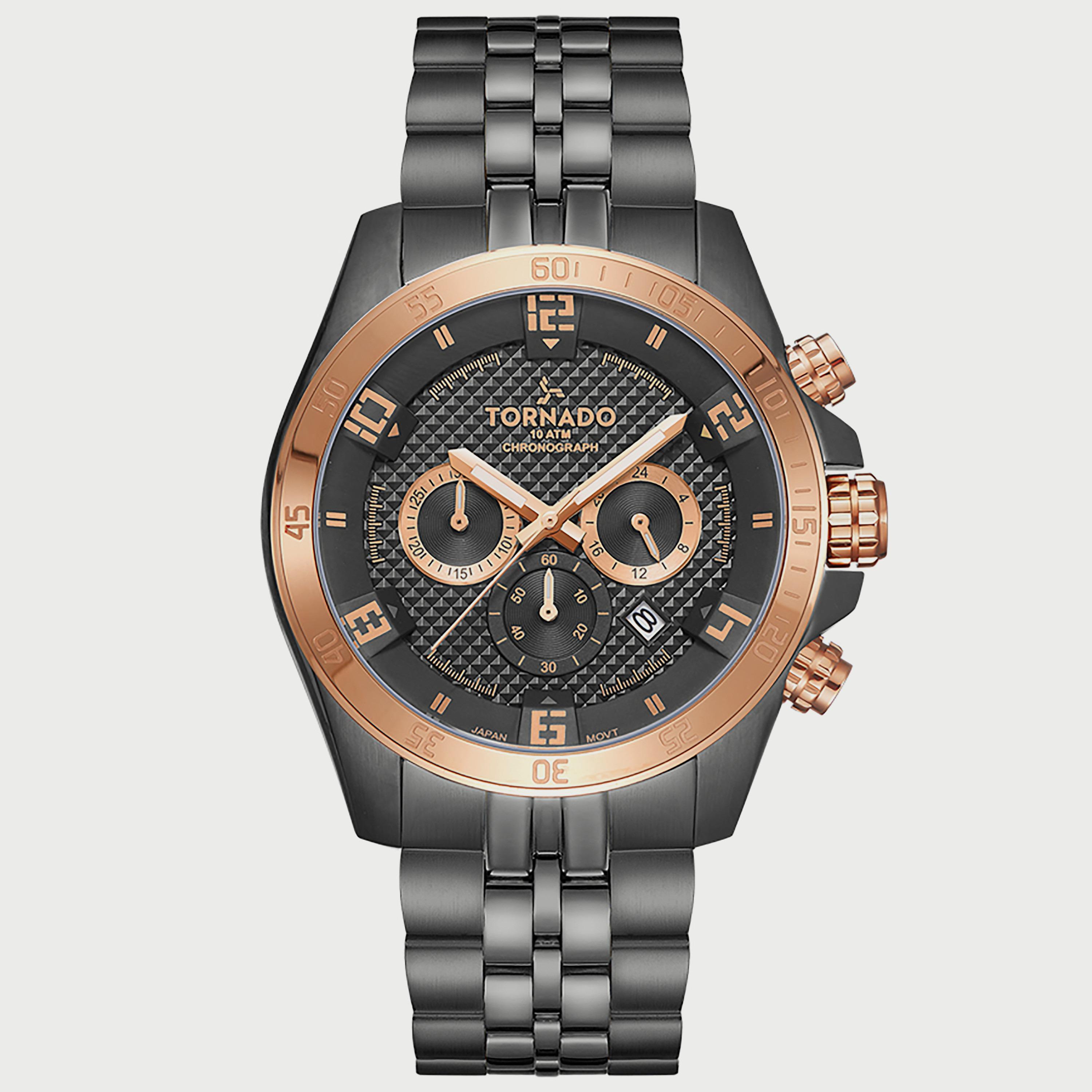 ساعة تورنادو للرجال كرونوغراف معدني بسوار ستانلس ستيل T3149B-XBXBK-men-watchesandjewellery-watches-image-1
