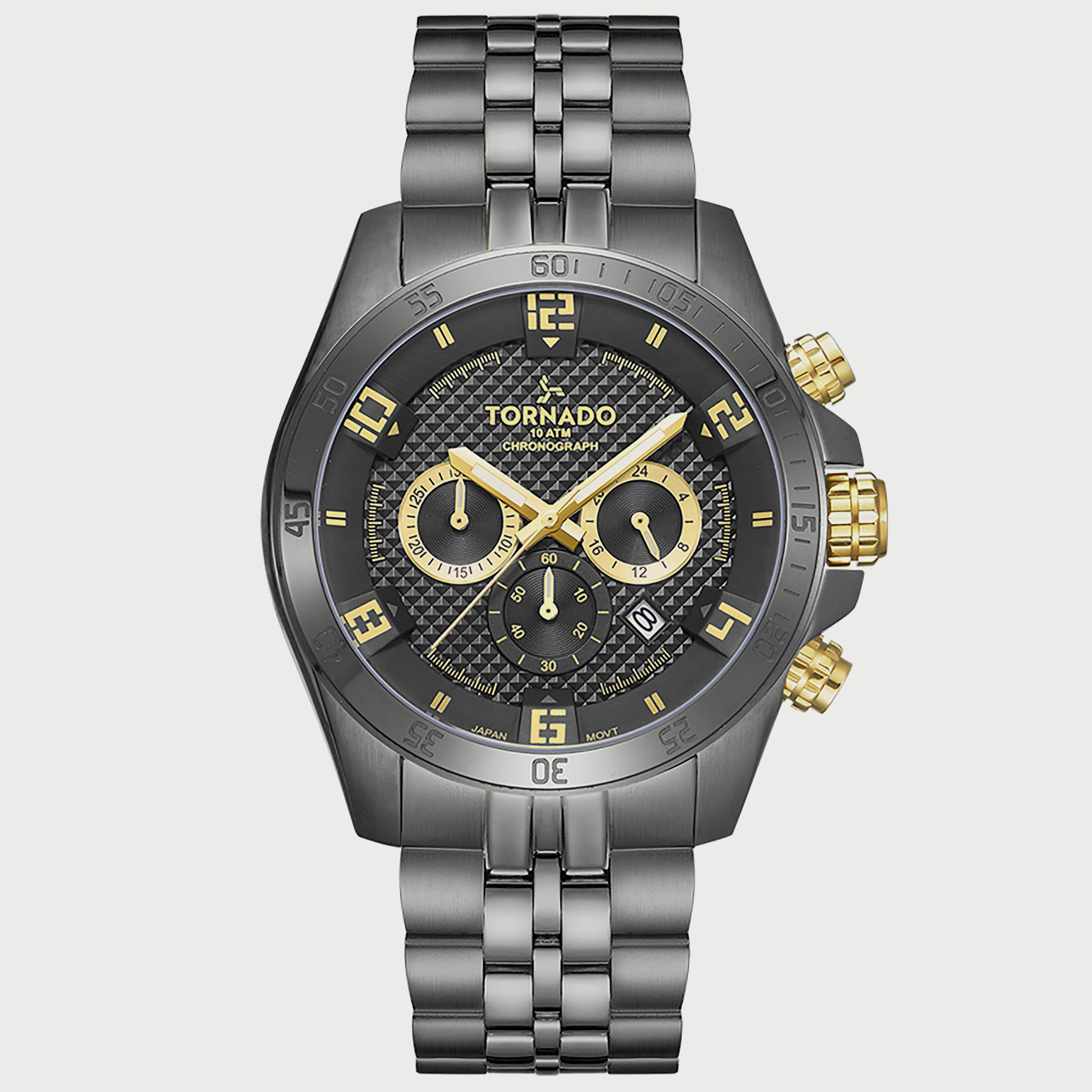 ساعة تورنادو للرجال كرونوغراف معدني بسوار ستانلس ستيل T3149B-XBXBG-men-watchesandjewellery-watches-image-1