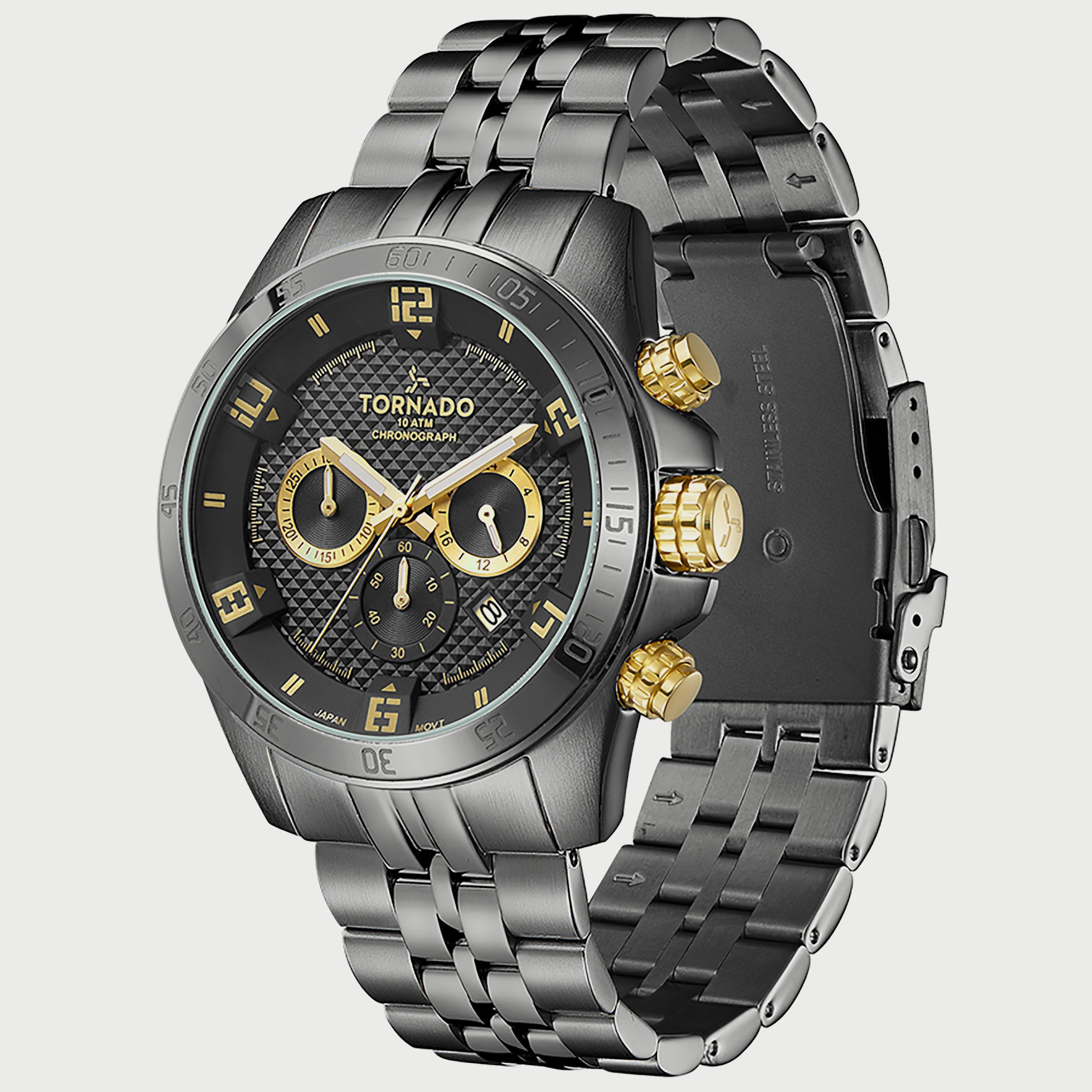 ساعة تورنادو للرجال كرونوغراف معدني بسوار ستانلس ستيل T3149B-XBXBG-men-watchesandjewellery-watches-image-2