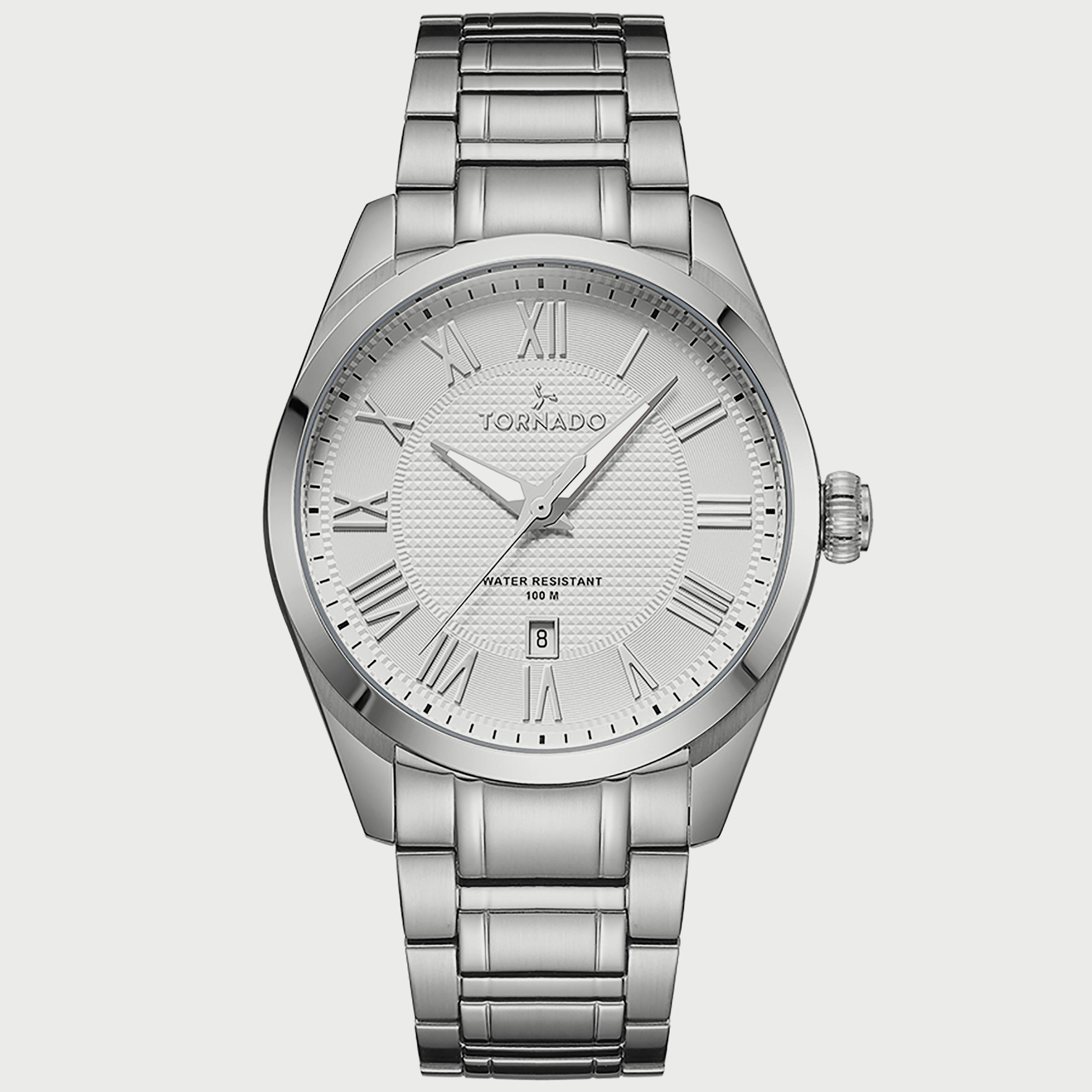 ساعة تورنادو للرجال بسوار من الستانلس ستيل باللون الفضي T8007-SBSW-men-watchesandjewellery-watches-image-1