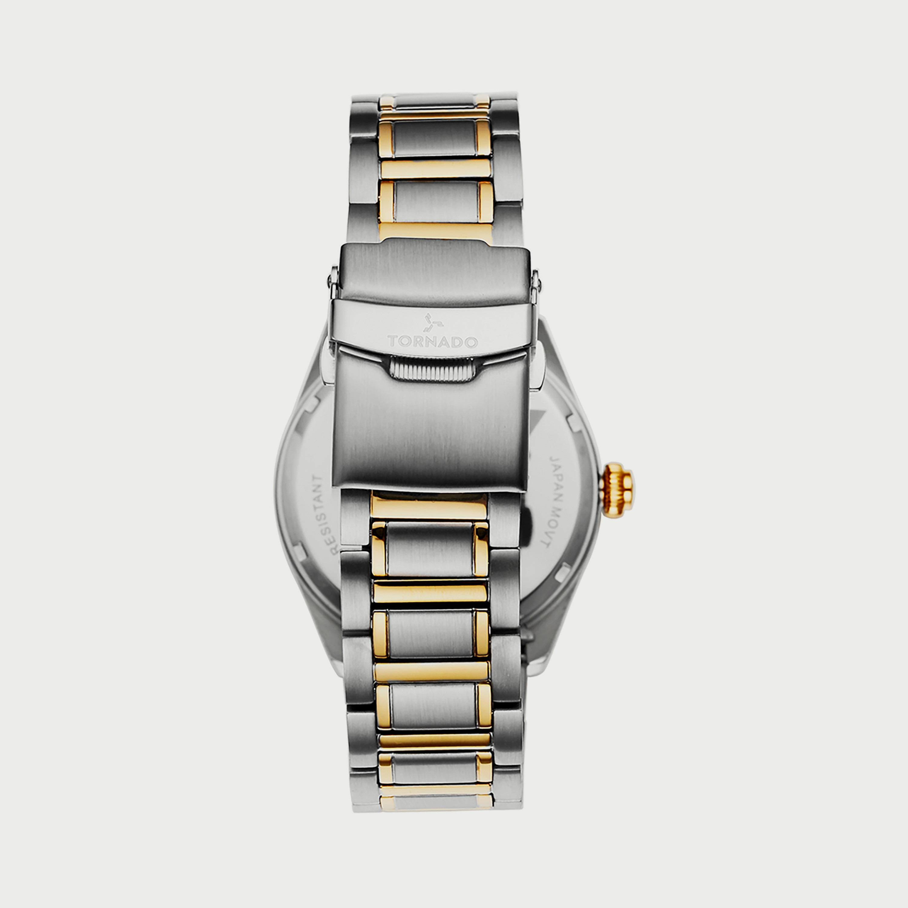 ساعة تورنادو للرجال فضي وذهبي انالوج بسوار ستانلس ستيل T8007-TBTC-men-watchesandjewellery-watches-image-3