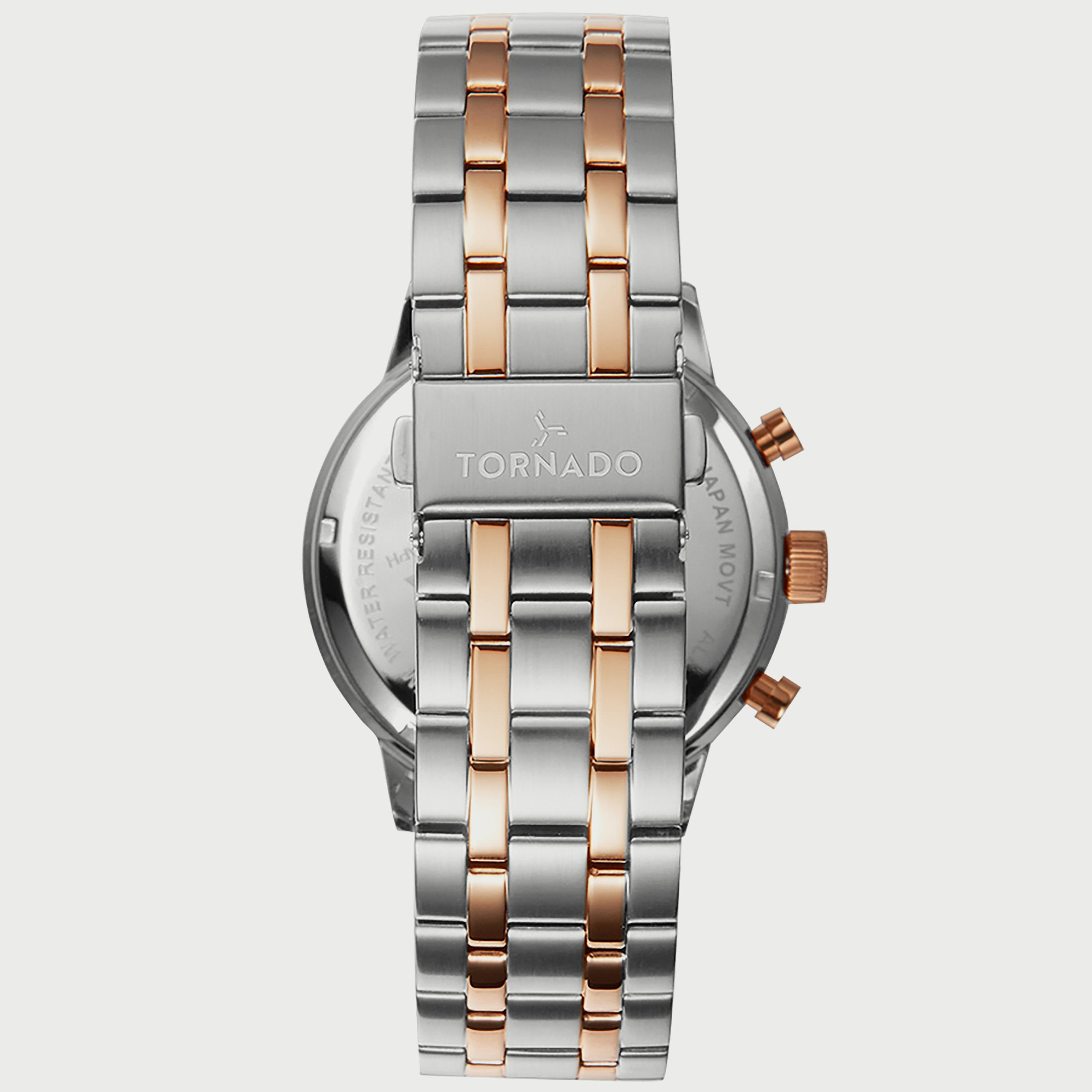 T6102-KBKSK ساعة كرونوغراف للرجال من تورنيدو بسوار فضي وذهبي الوردي من الستانلس ستيل -men-watchesandjewellery-watches-image-3