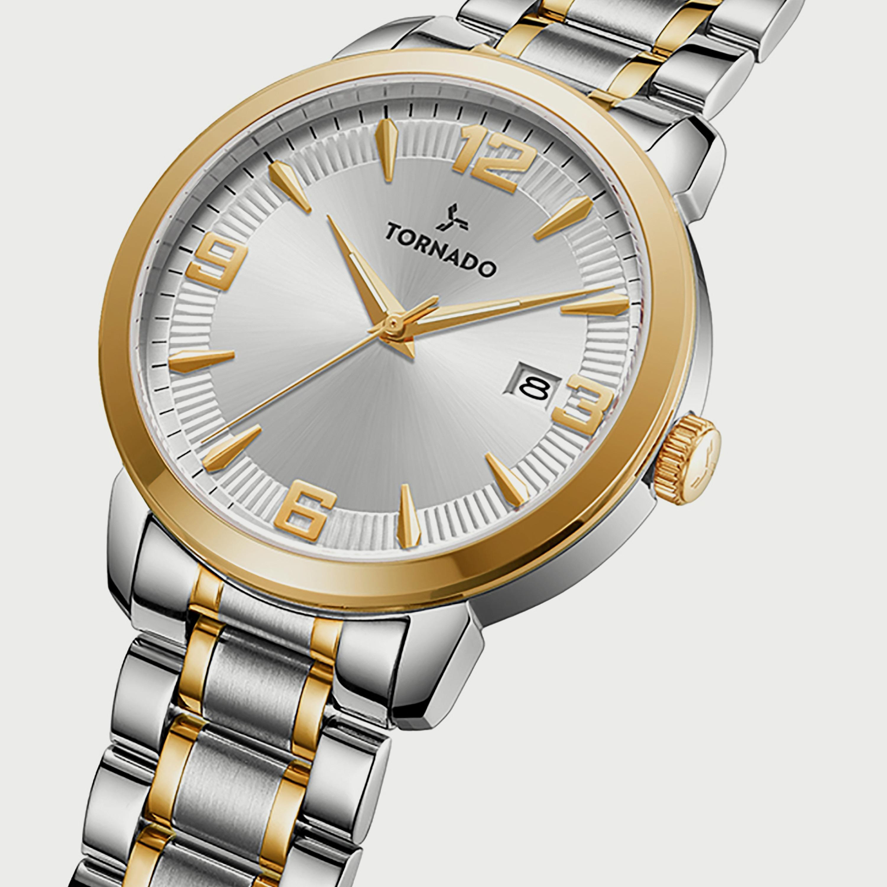 ساعة تورنادو للرجال فضي وذهبي انالوج بسوار ستانلس ستيل T9006B-TBTW-men-watchesandjewellery-watches-image-2