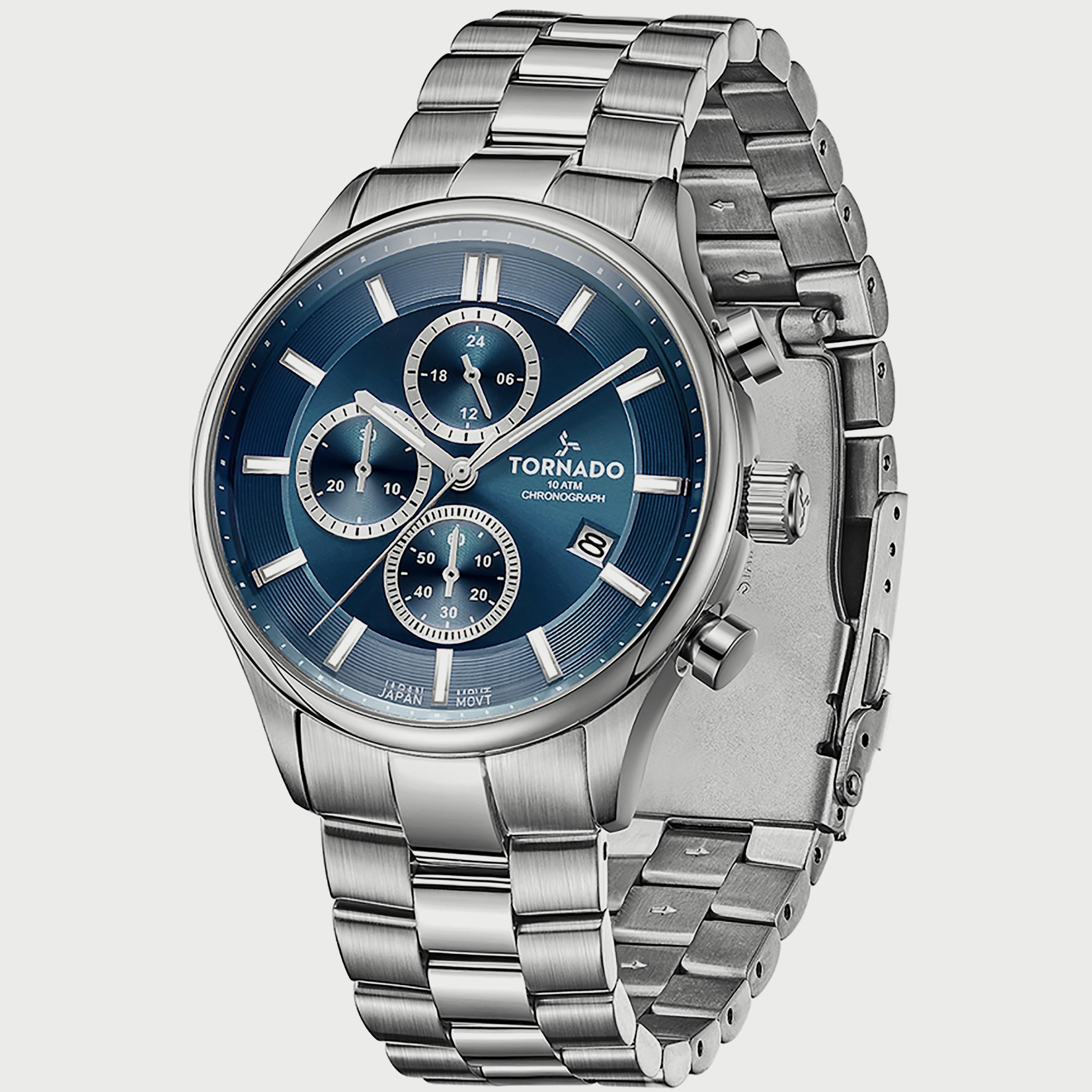  T6106B-SBSN ساعة كرونوغراف للرجال من تورنيدو بسوارفضي من الستانلس ستيل -men-watchesandjewellery-watches-image-2