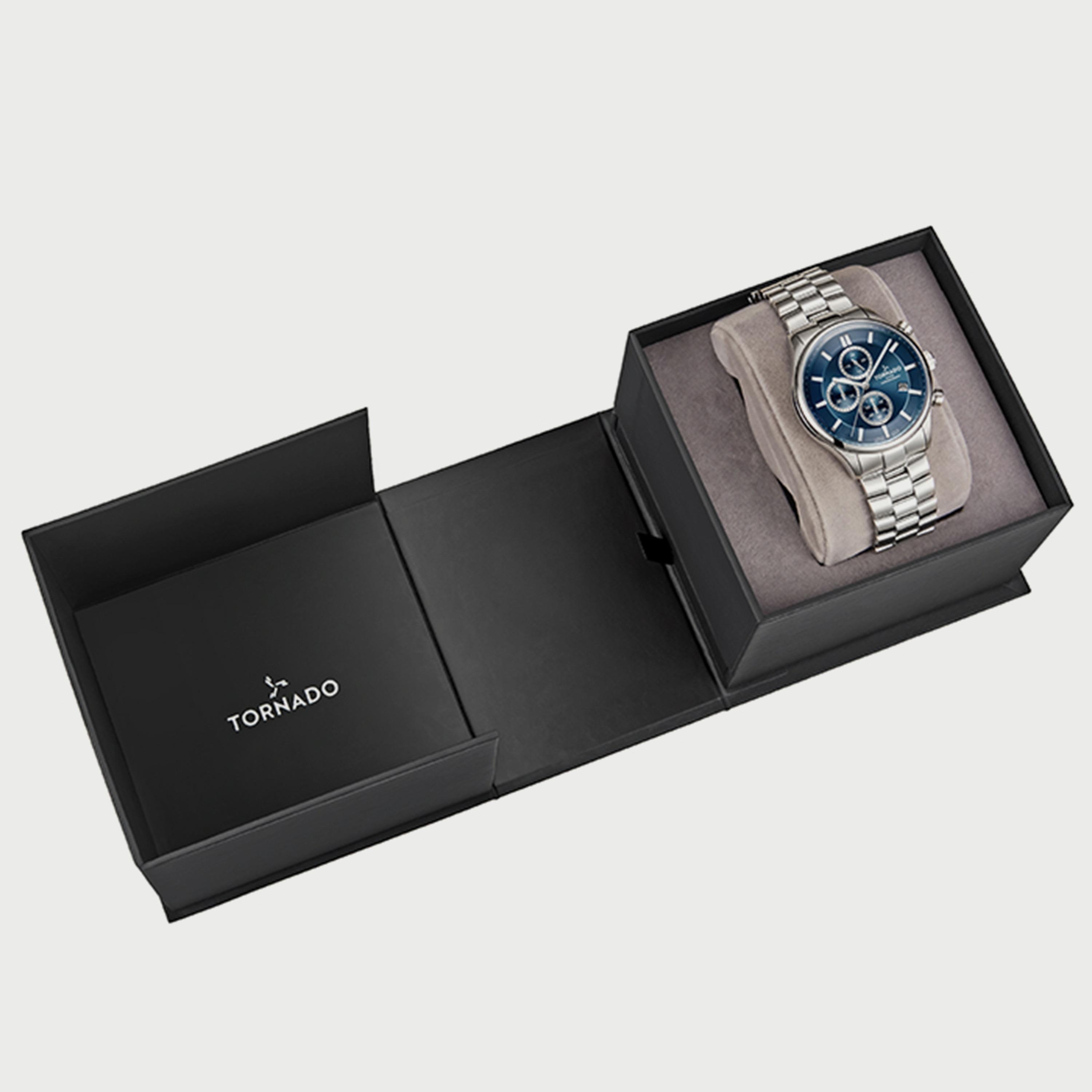  T6106B-SBSN ساعة كرونوغراف للرجال من تورنيدو بسوارفضي من الستانلس ستيل -men-watchesandjewellery-watches-image-4