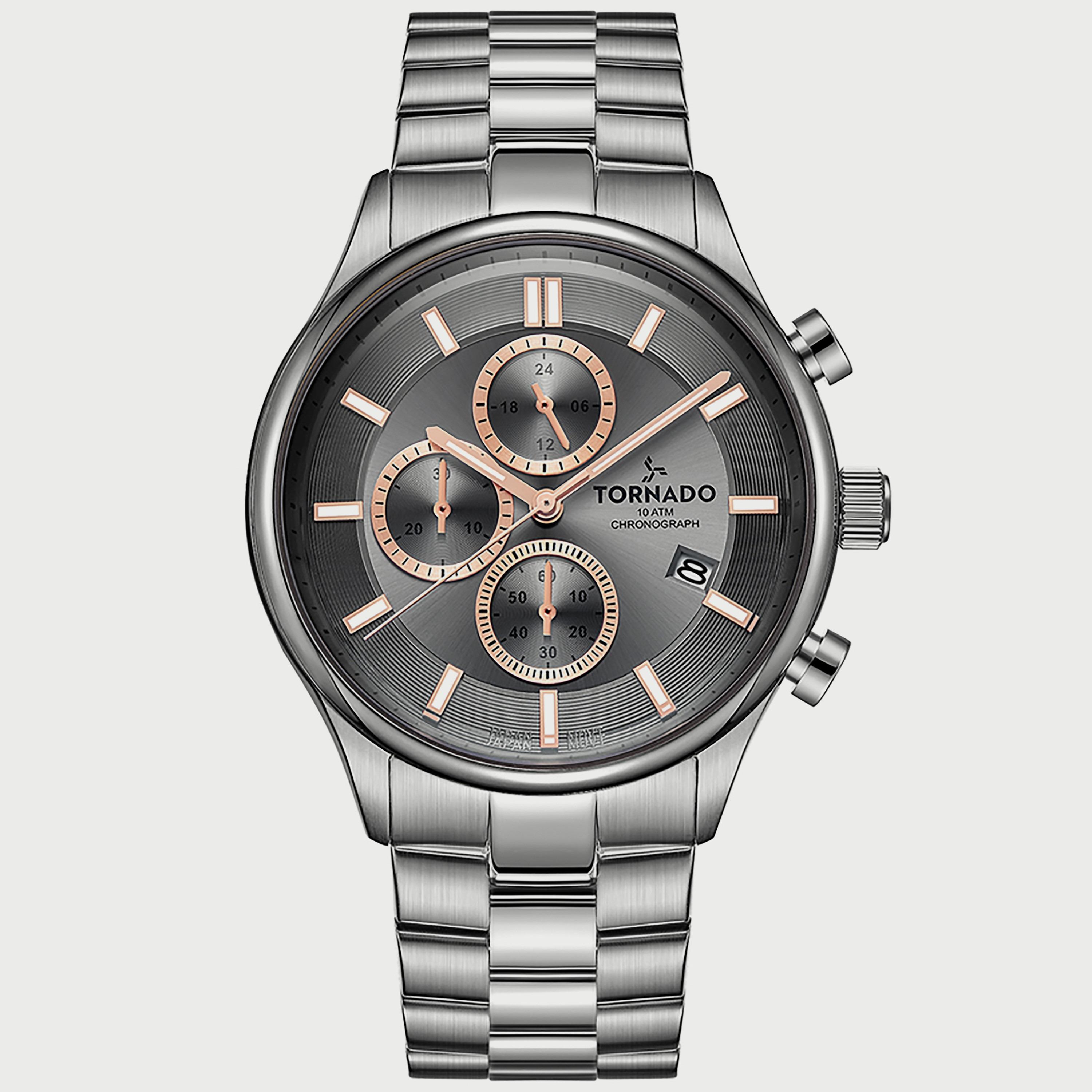 Tornado Men's Silver Chronograph Stainless Steel Strap Watch T6106B-SBSX-men-watchesandjewellery-watches-image-1