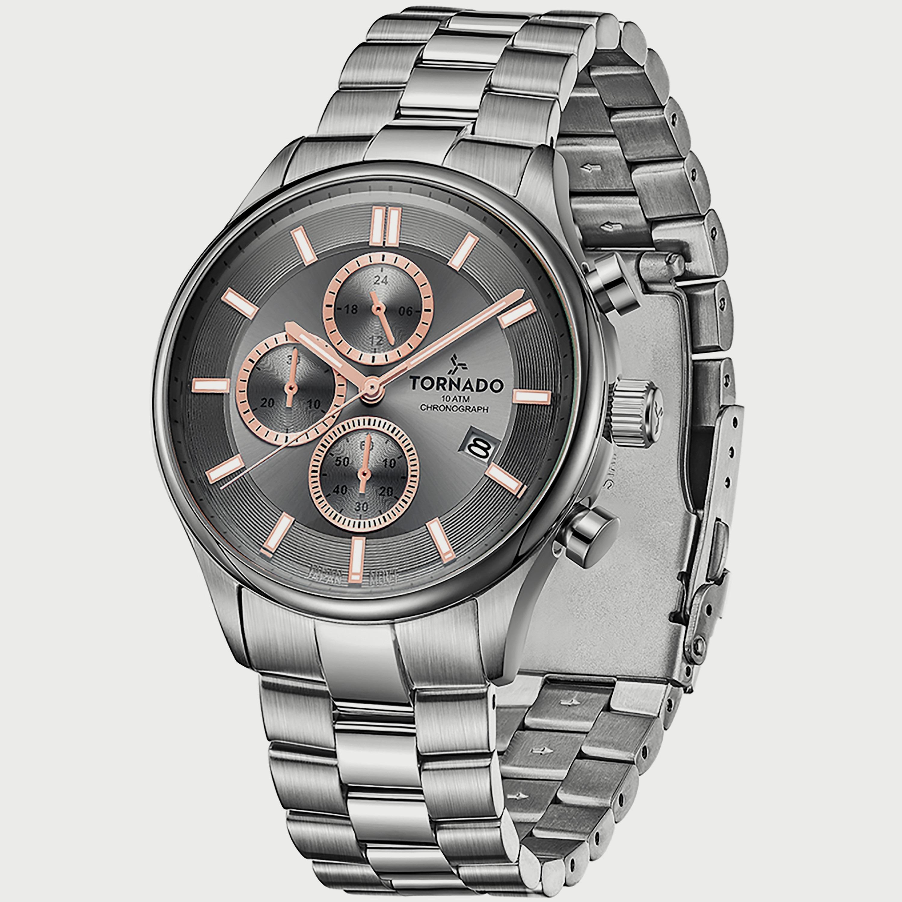 Tornado Men's Silver Chronograph Stainless Steel Strap Watch T6106B-SBSX-men-watchesandjewellery-watches-image-2