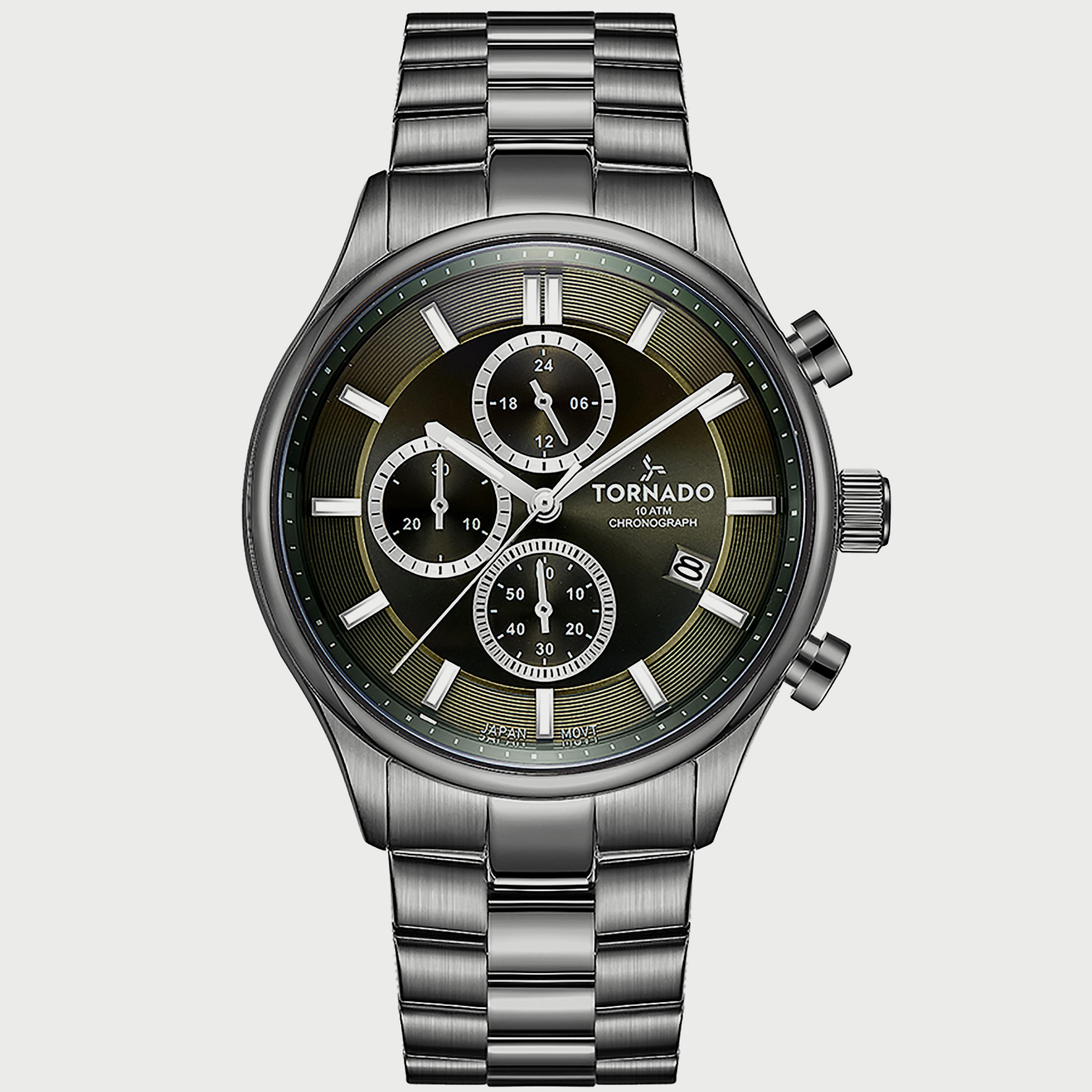  T6106B-XBXH ساعة كرونوغراف للرجال من تورنيدو بسوار اللون الرمادي المعدني من الستانلس ستيل -men-watchesandjewellery-watches-image-1