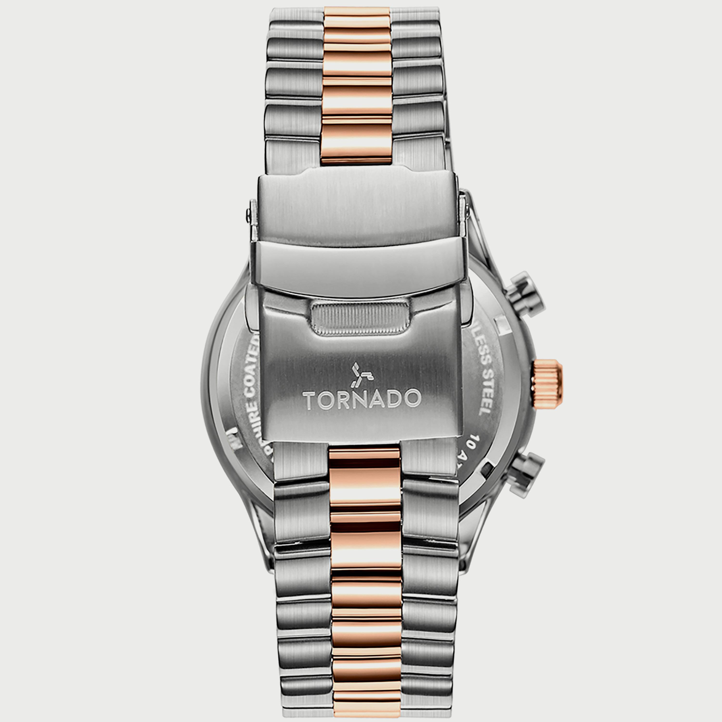  T6106B-KBKW ساعة كرونوغراف للرجال من تورنيدو بسوار فضي وذهبي الوردي من الستانلس ستيل -men-watchesandjewellery-watches-image-3
