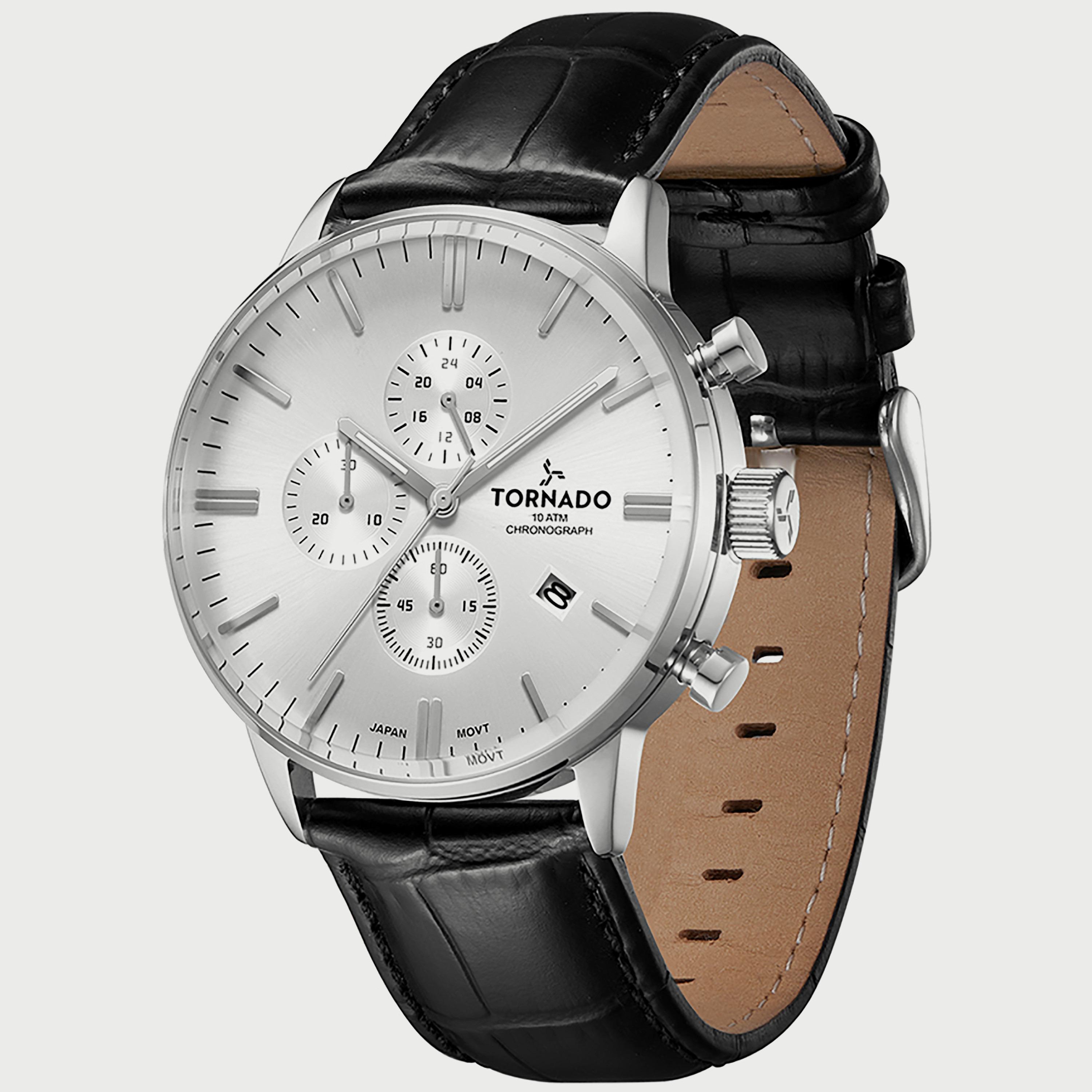  T6102-SLBW ساعة كرونوغراف للرجال من تورنيدو بسوار جلدي أسود-men-watchesandjewellery-watches-image-2