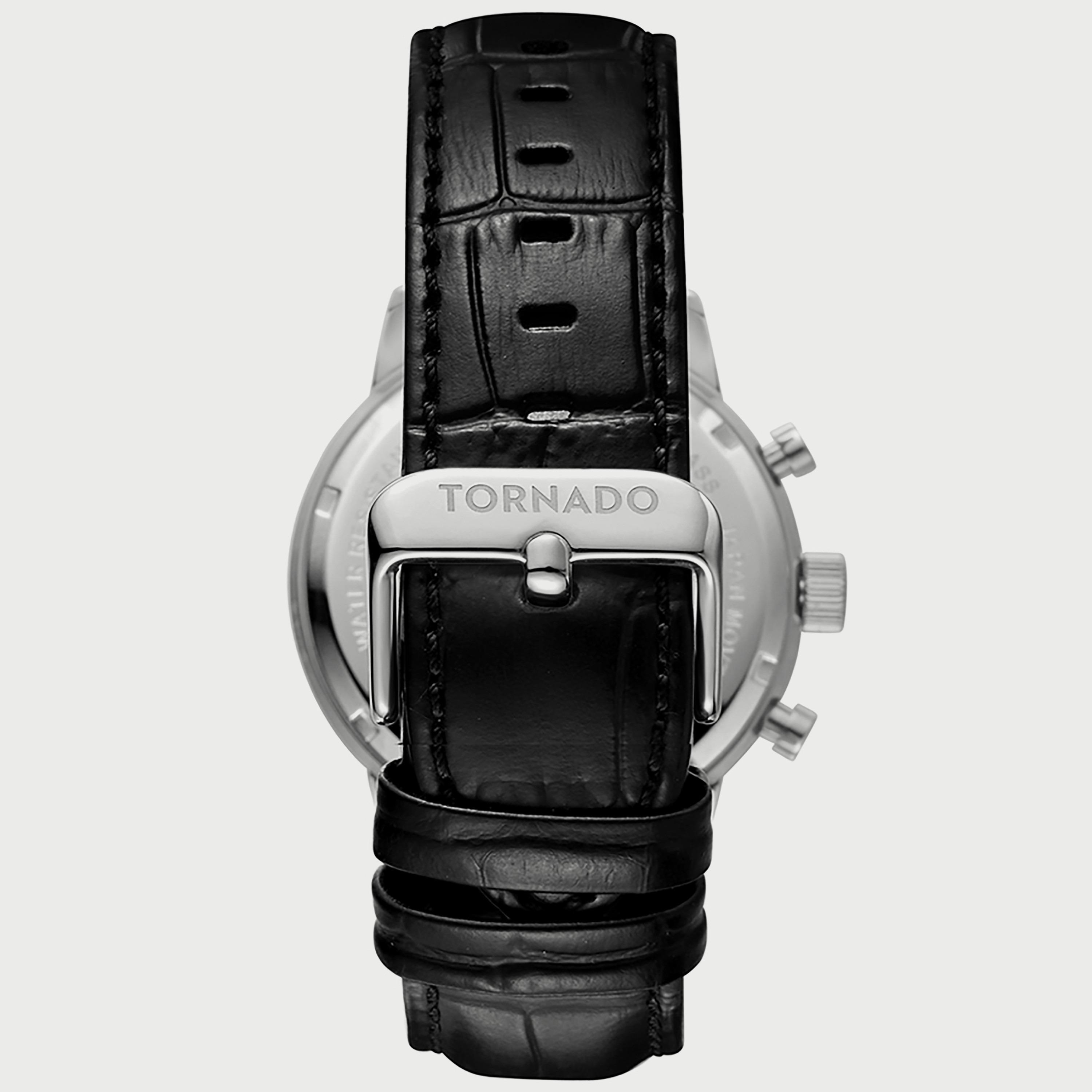  T6102-SLBW ساعة كرونوغراف للرجال من تورنيدو بسوار جلدي أسود-men-watchesandjewellery-watches-image-3