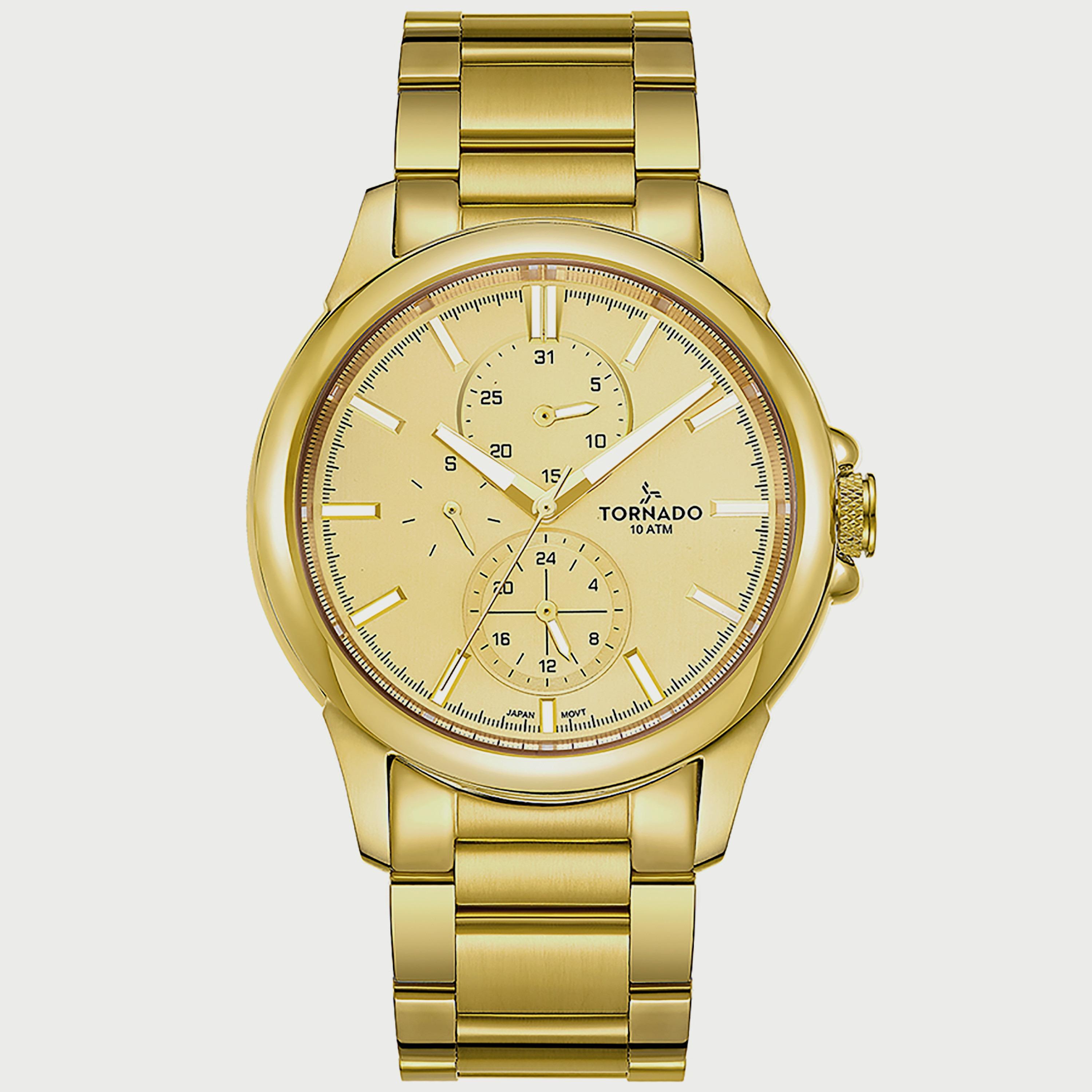 ساعة تورنادو للرجال بسوار من الستانلس ستيل باللون الذهبي T6107-GBGC-men-watchesandjewellery-watches-image-1