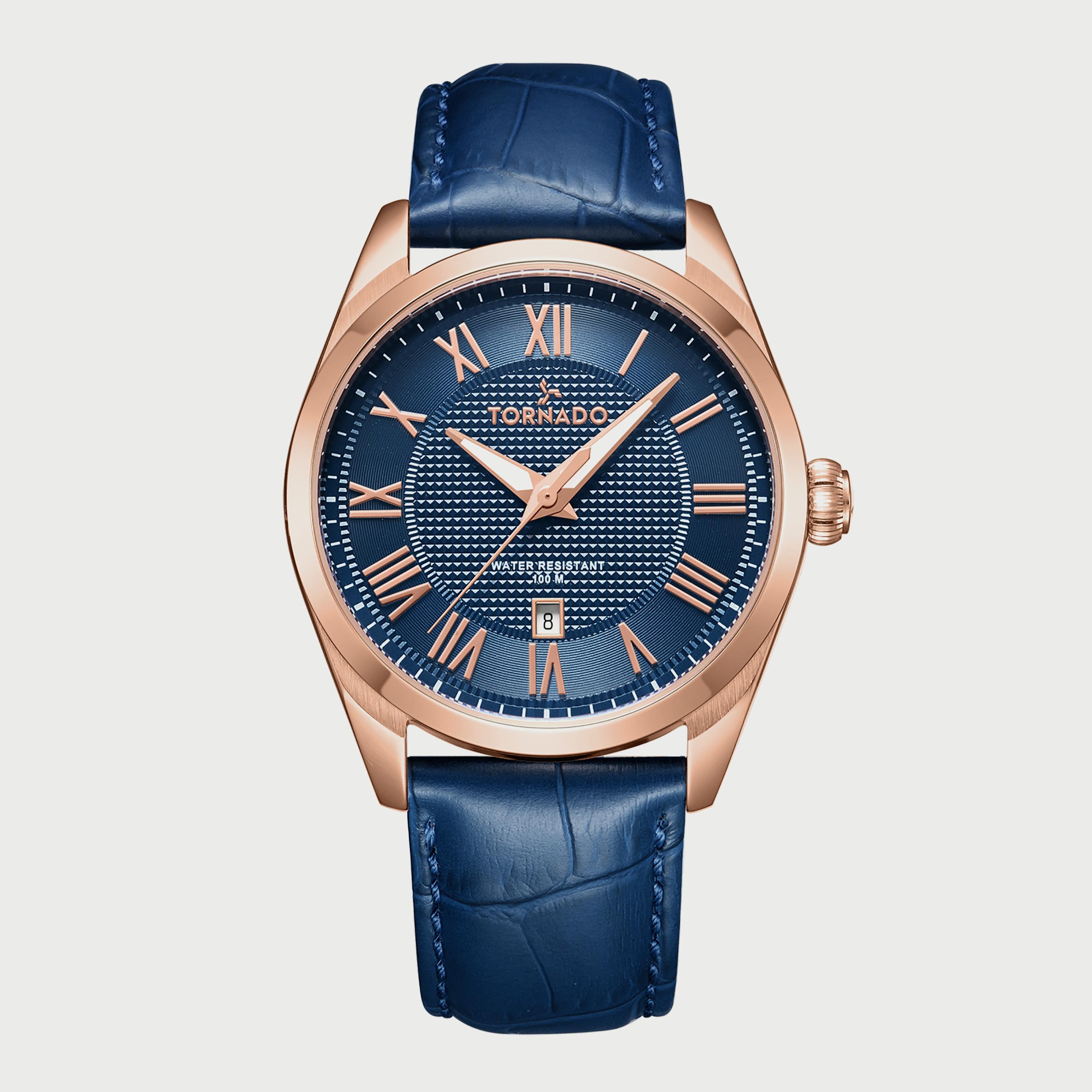 Tornado Men's Blue Analog Leather Strap Watch T8007-RLNN-men-watchesandjewellery-watches-image-1