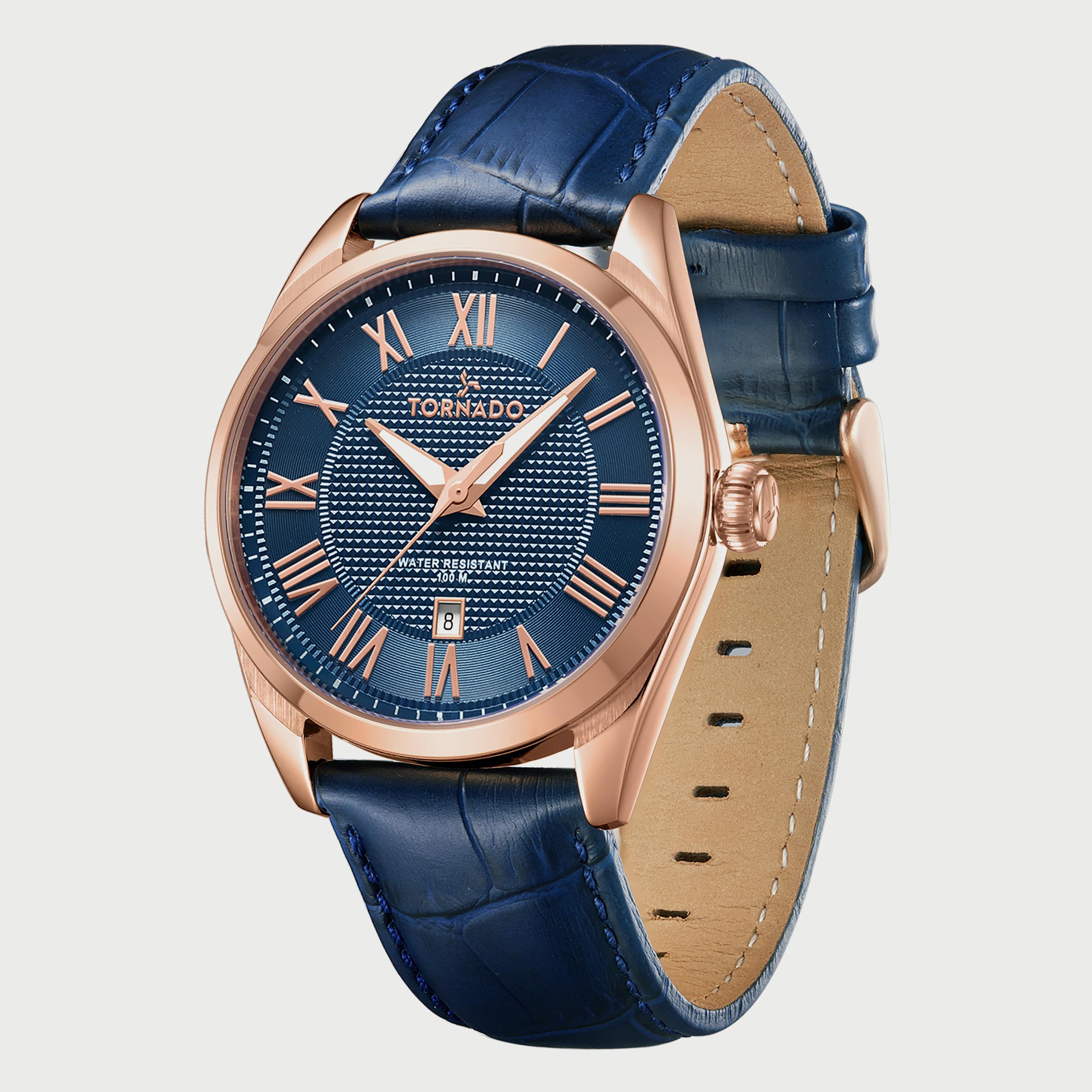 Tornado Men's Blue Analog Leather Strap Watch T8007-RLNN-men-watchesandjewellery-watches-image-2