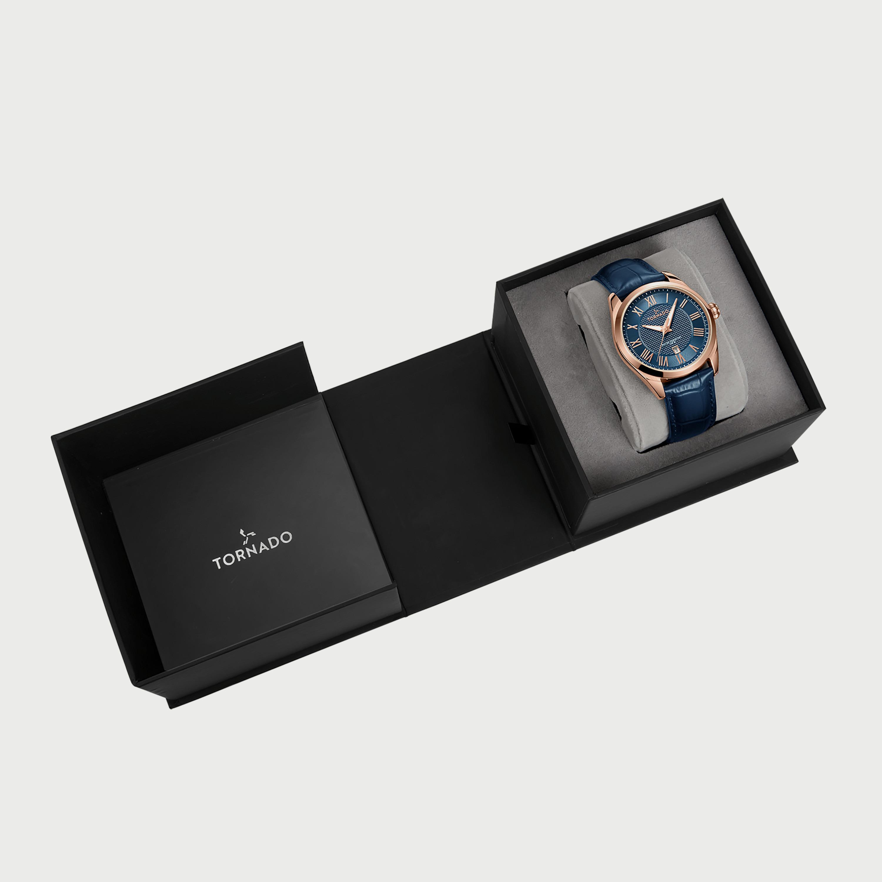 Tornado Men's Blue Analog Leather Strap Watch T8007-RLNN-men-watchesandjewellery-watches-image-4