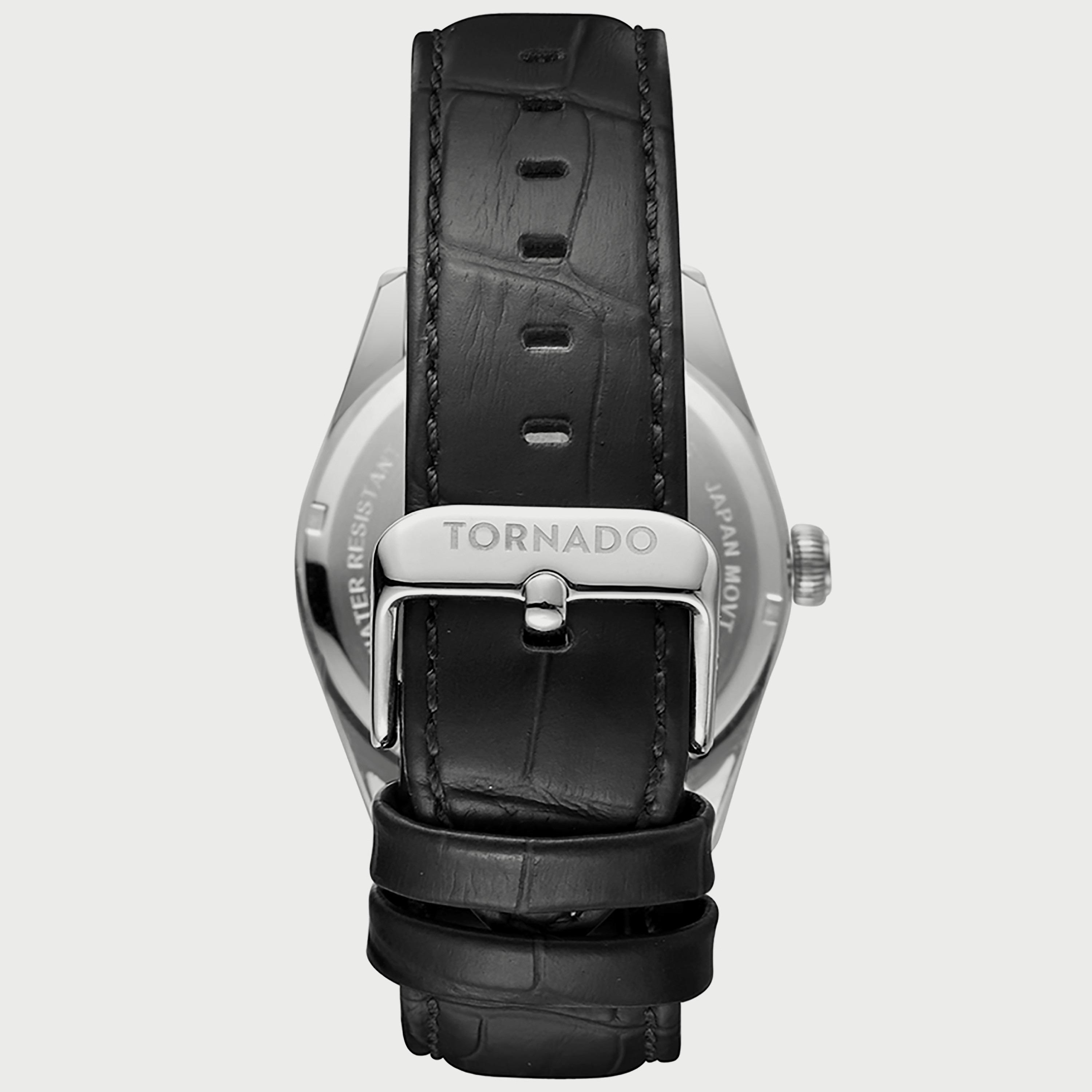 Tornado Men's Black Analog Leather Strap Watch T8007-SLBL-men-watchesandjewellery-watches-image-3