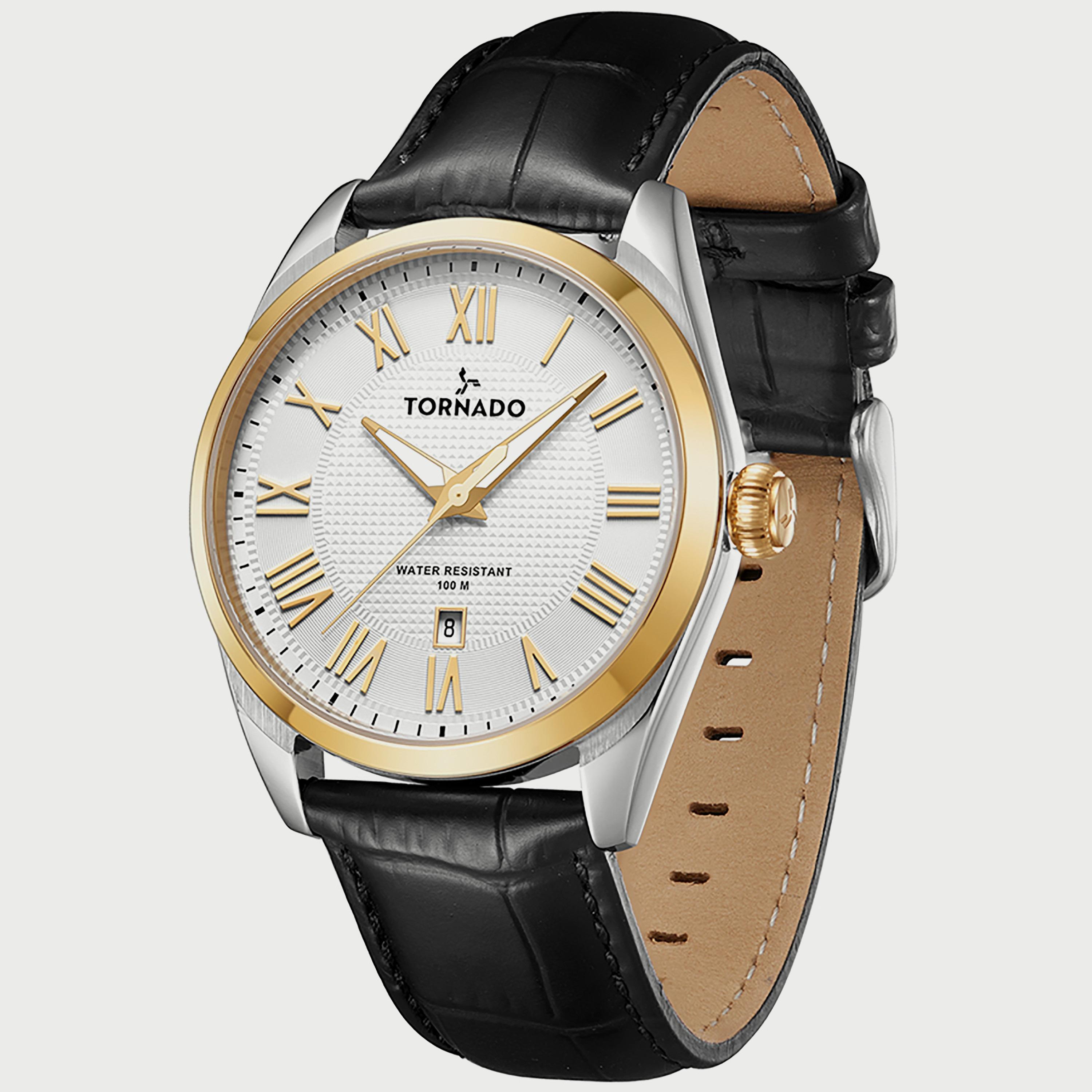 ساعة تورنادو للرجال بسوار جلدي أسود T8007-SLBWG-men-watchesandjewellery-watches-image-2