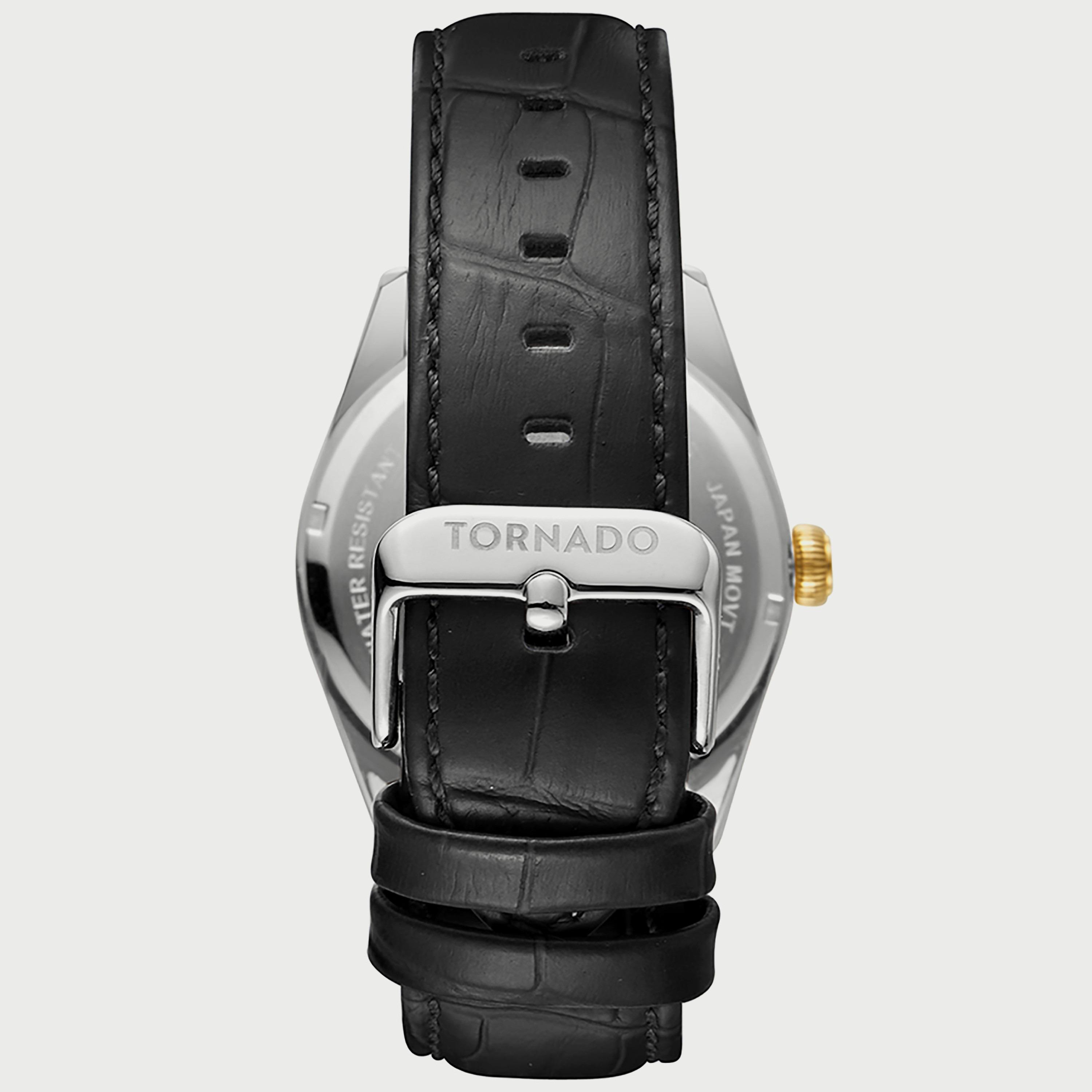 ساعة تورنادو للرجال بسوار جلدي أسود T8007-SLBWG-men-watchesandjewellery-watches-image-3