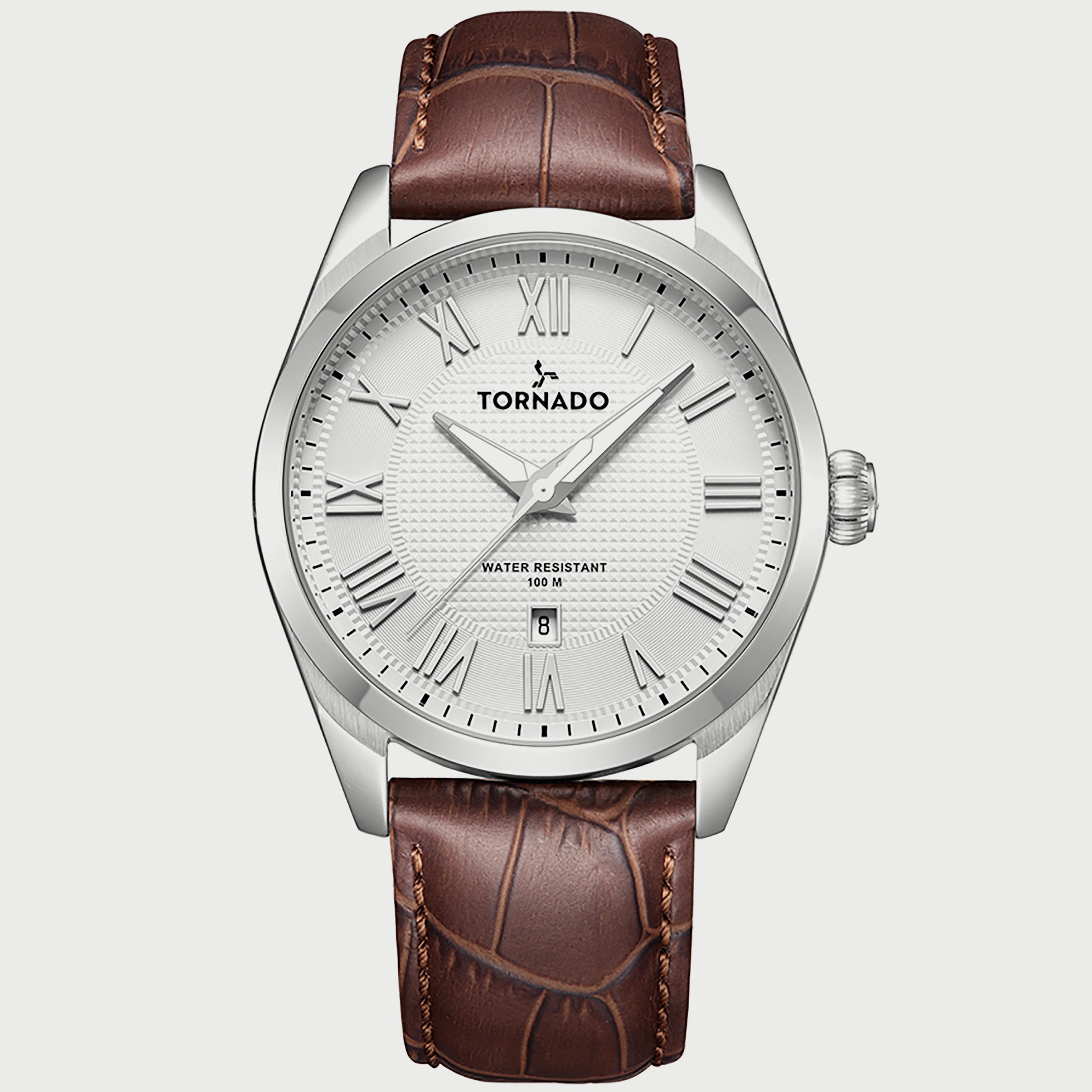 Tornado Men's Brown Analog Leather Strap Watch T8007-SLDW-men-watchesandjewellery-watches-image-1