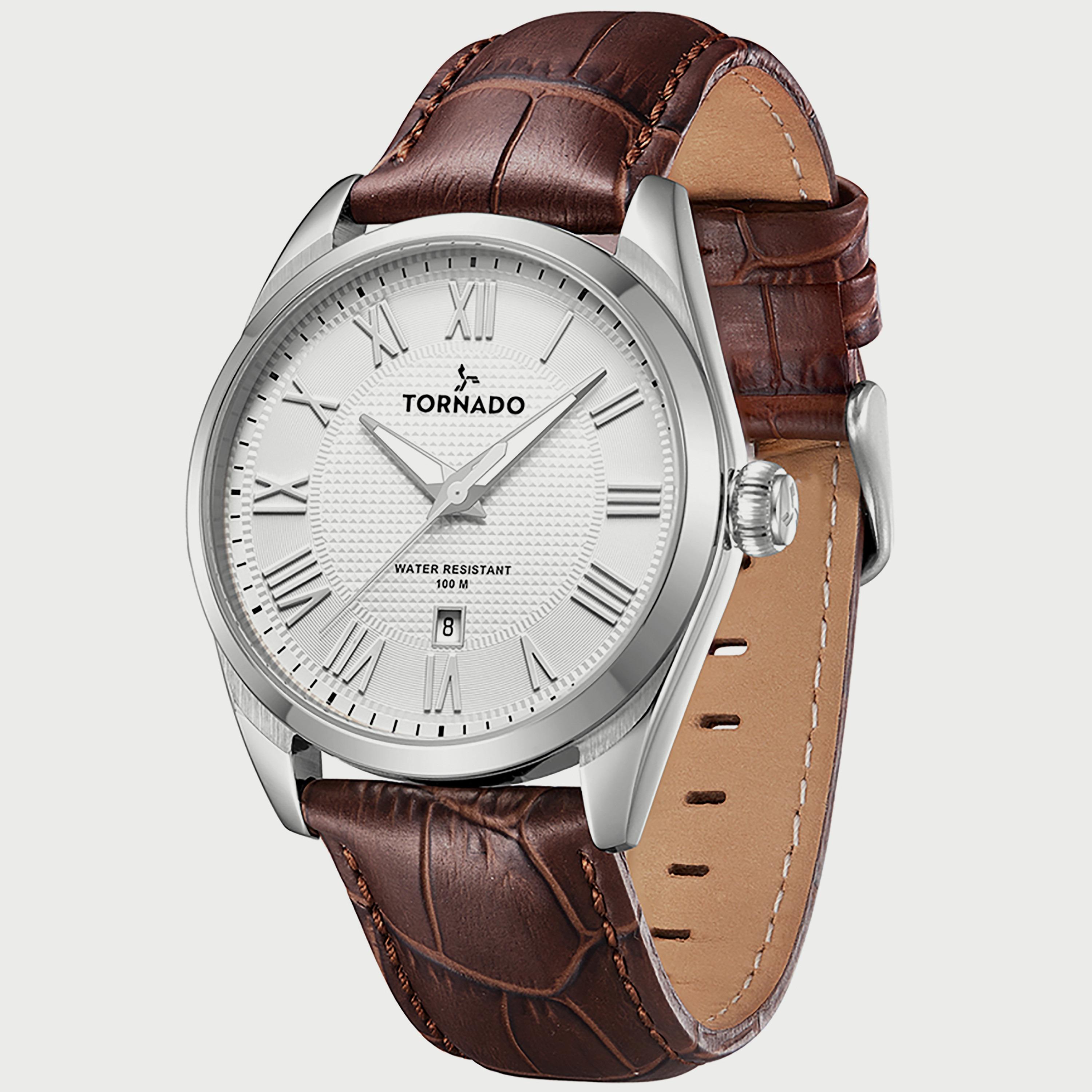 Tornado Men's Brown Analog Leather Strap Watch T8007-SLDW-men-watchesandjewellery-watches-image-2