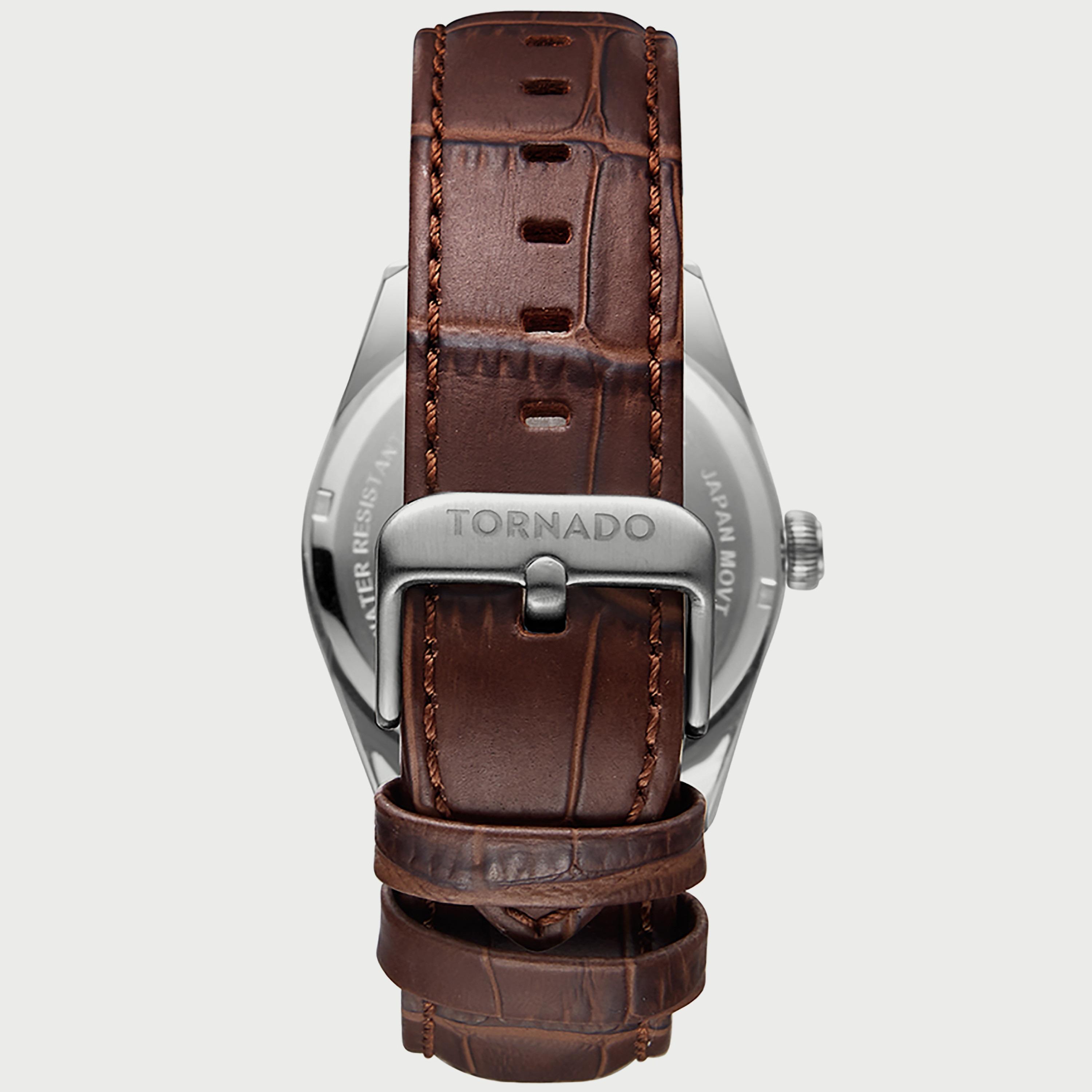 Tornado Men's Brown Analog Leather Strap Watch T8007-SLDW-men-watchesandjewellery-watches-image-3