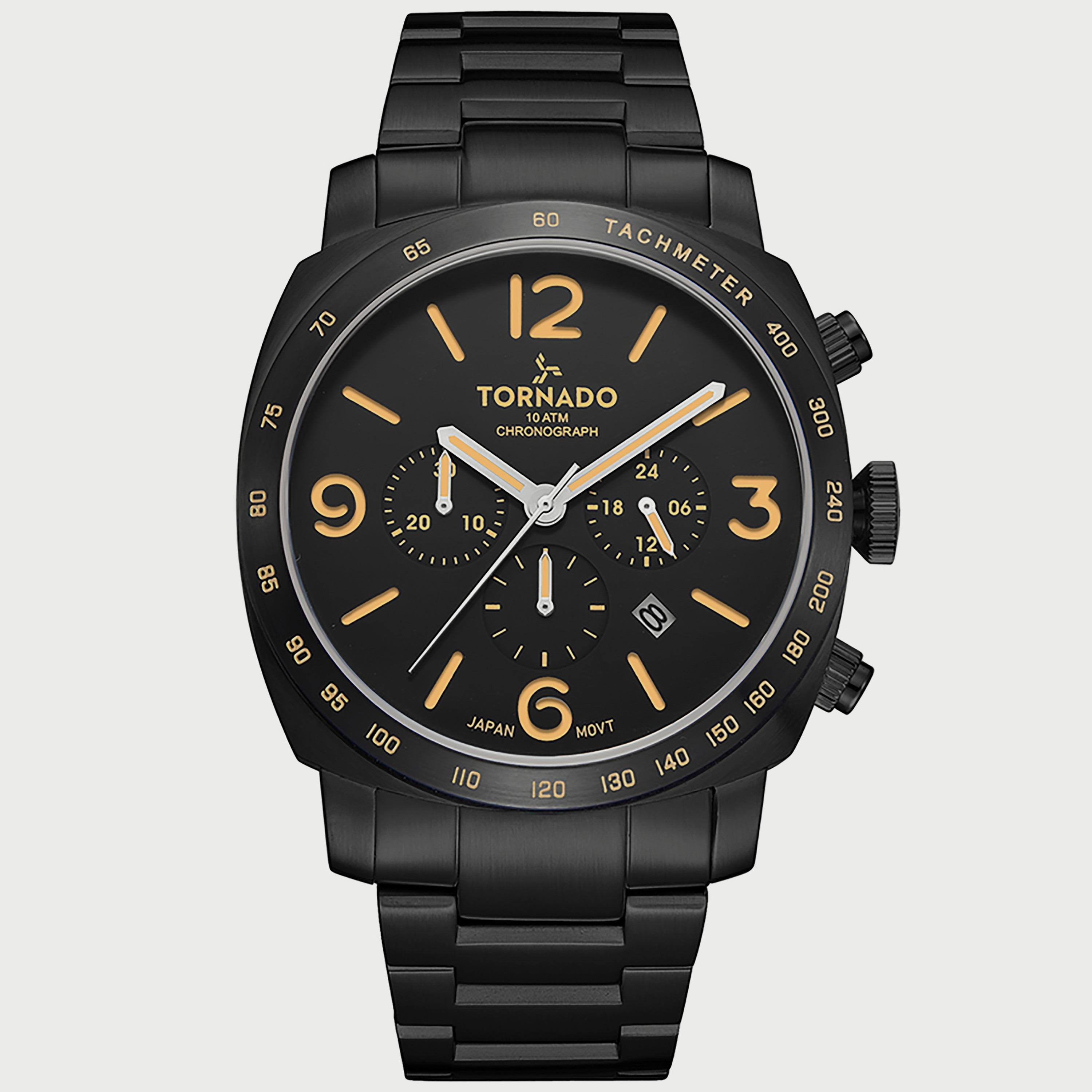  T9102B-BBBB ساعة كرونوغراف للرجال من تورنيدو بسوار أسود من الستانلس ستيل -men-watchesandjewellery-watches-image-1