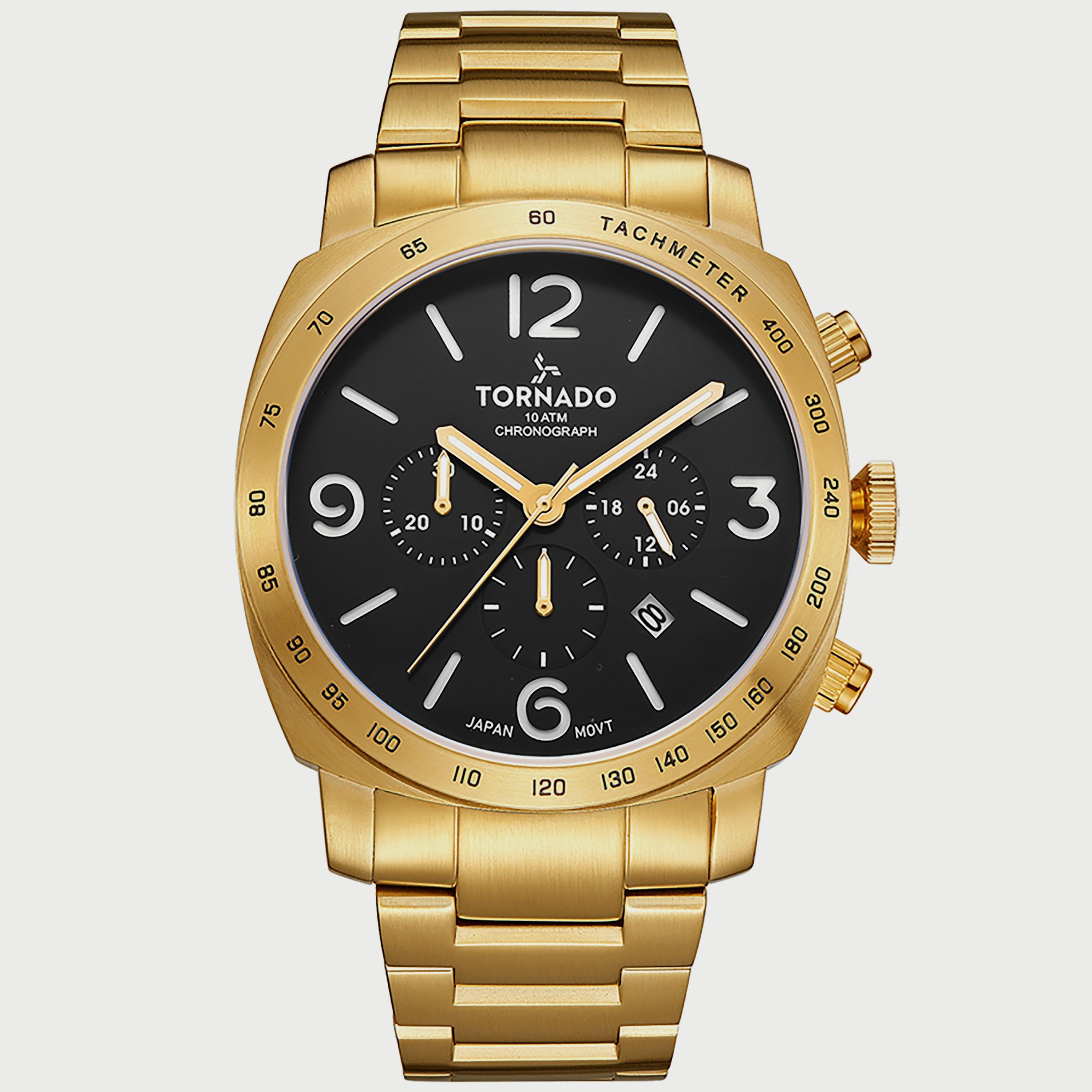  T9102B-GBGB ساعة كرونوغراف للرجال من تورنيدو بسوار ذهبي من الستانلس ستيل -men-watchesandjewellery-watches-image-1