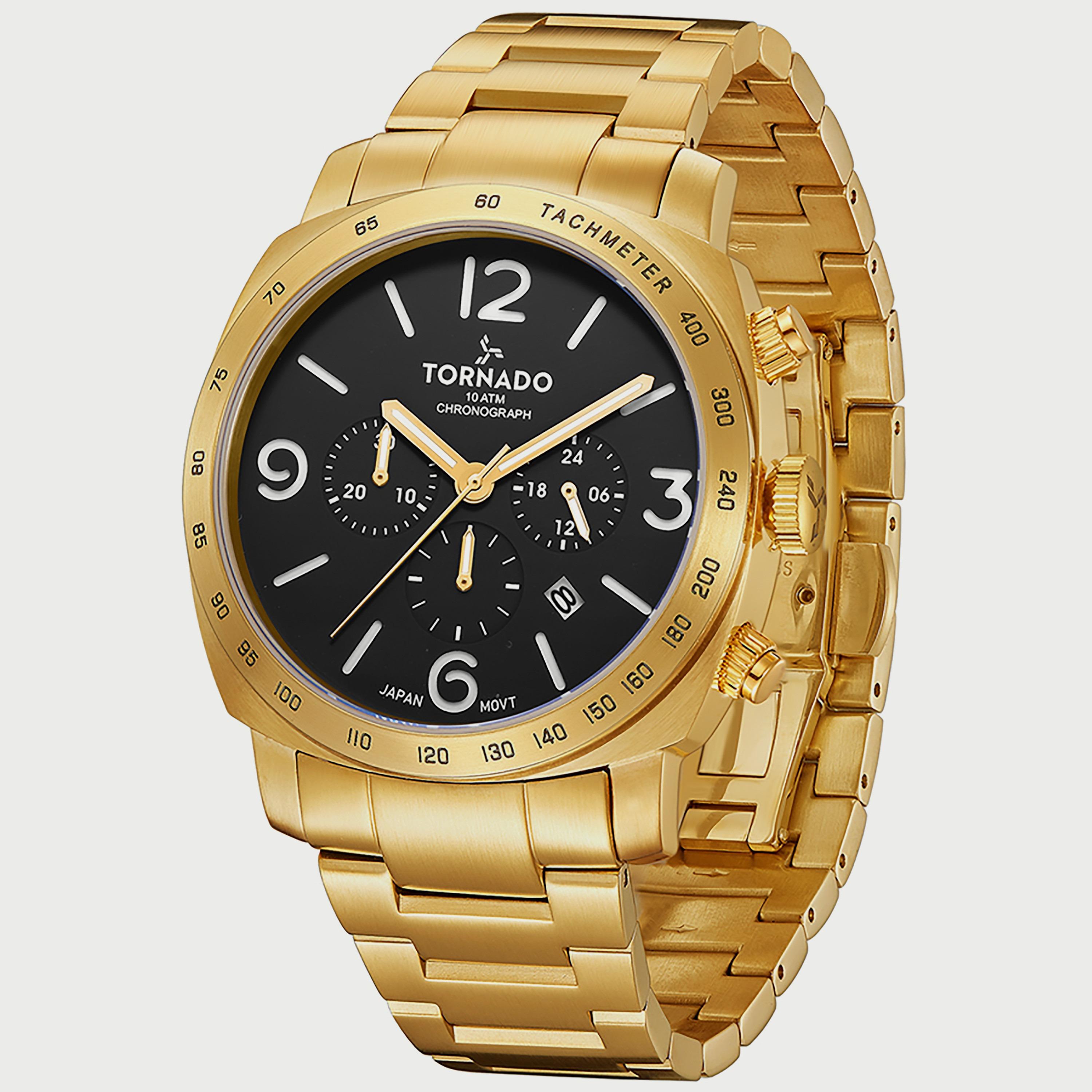  T9102B-GBGB ساعة كرونوغراف للرجال من تورنيدو بسوار ذهبي من الستانلس ستيل -men-watchesandjewellery-watches-image-2