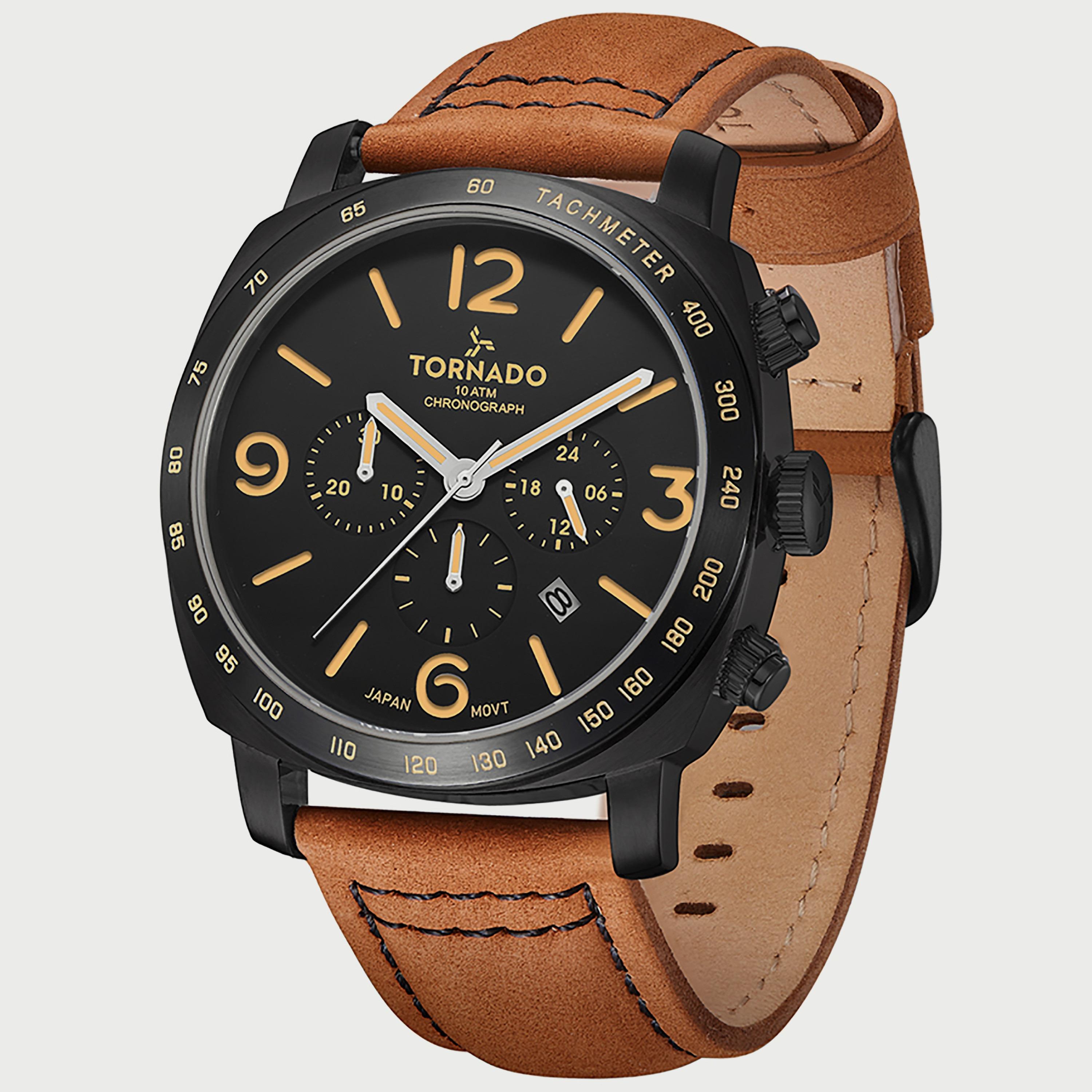 Tornado Men's Brown Chronograph Leather Strap Watch T9102-BLEB-men-watchesandjewellery-watches-image-2