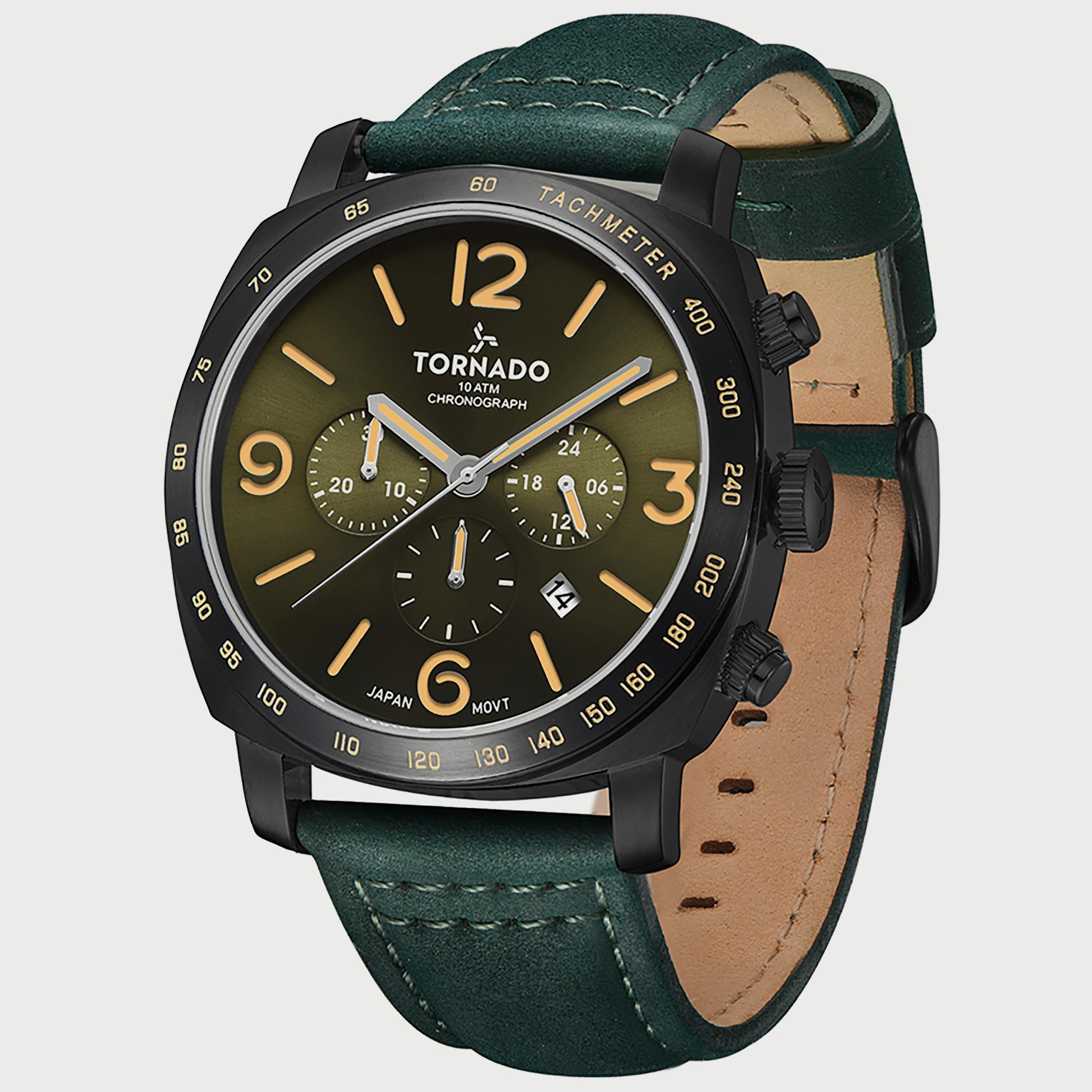 Tornado Men's Green Chronograph Leather Strap Watch T9102-BLHH-men-watchesandjewellery-watches-image-2