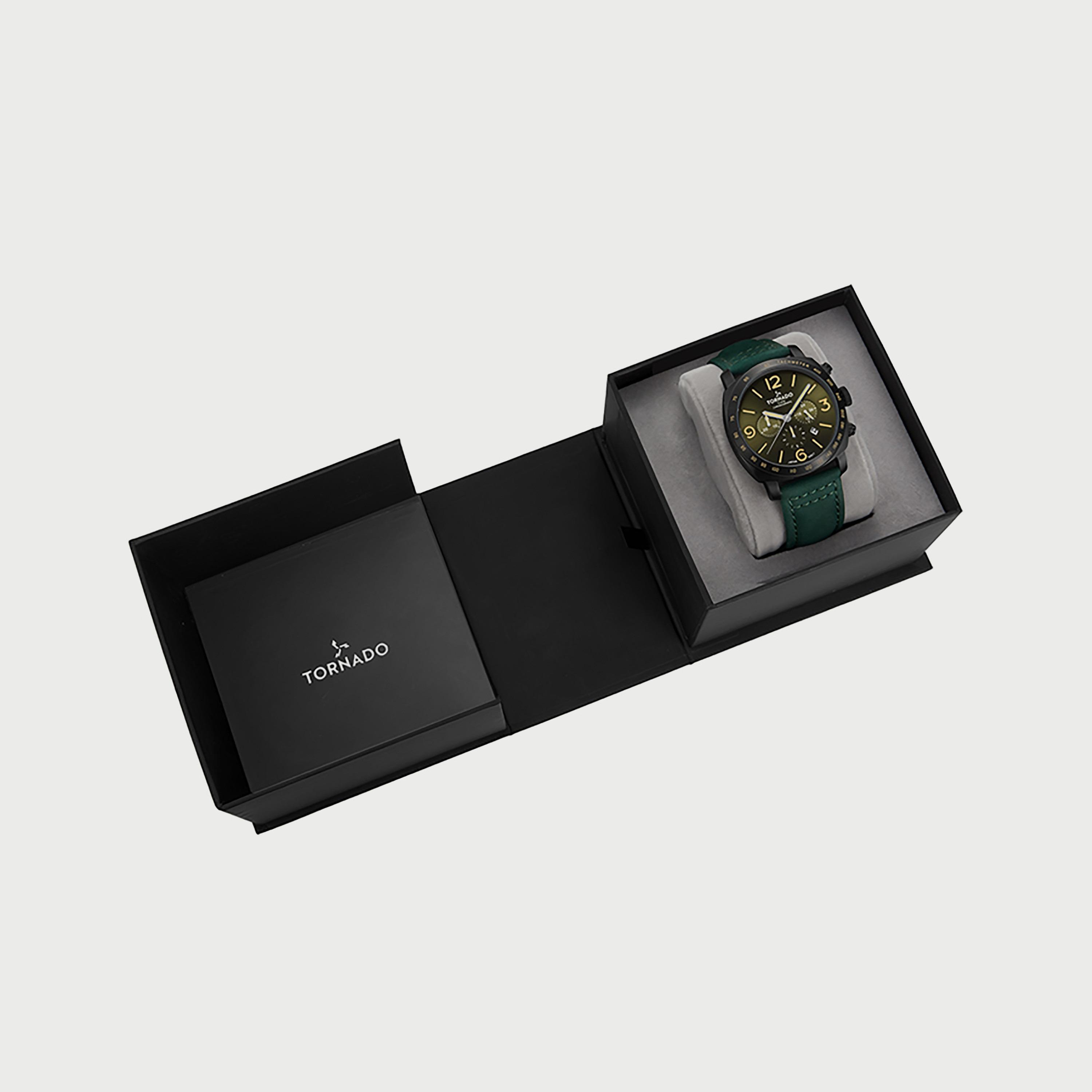 Tornado Men's Green Chronograph Leather Strap Watch T9102-BLHH-men-watchesandjewellery-watches-image-4