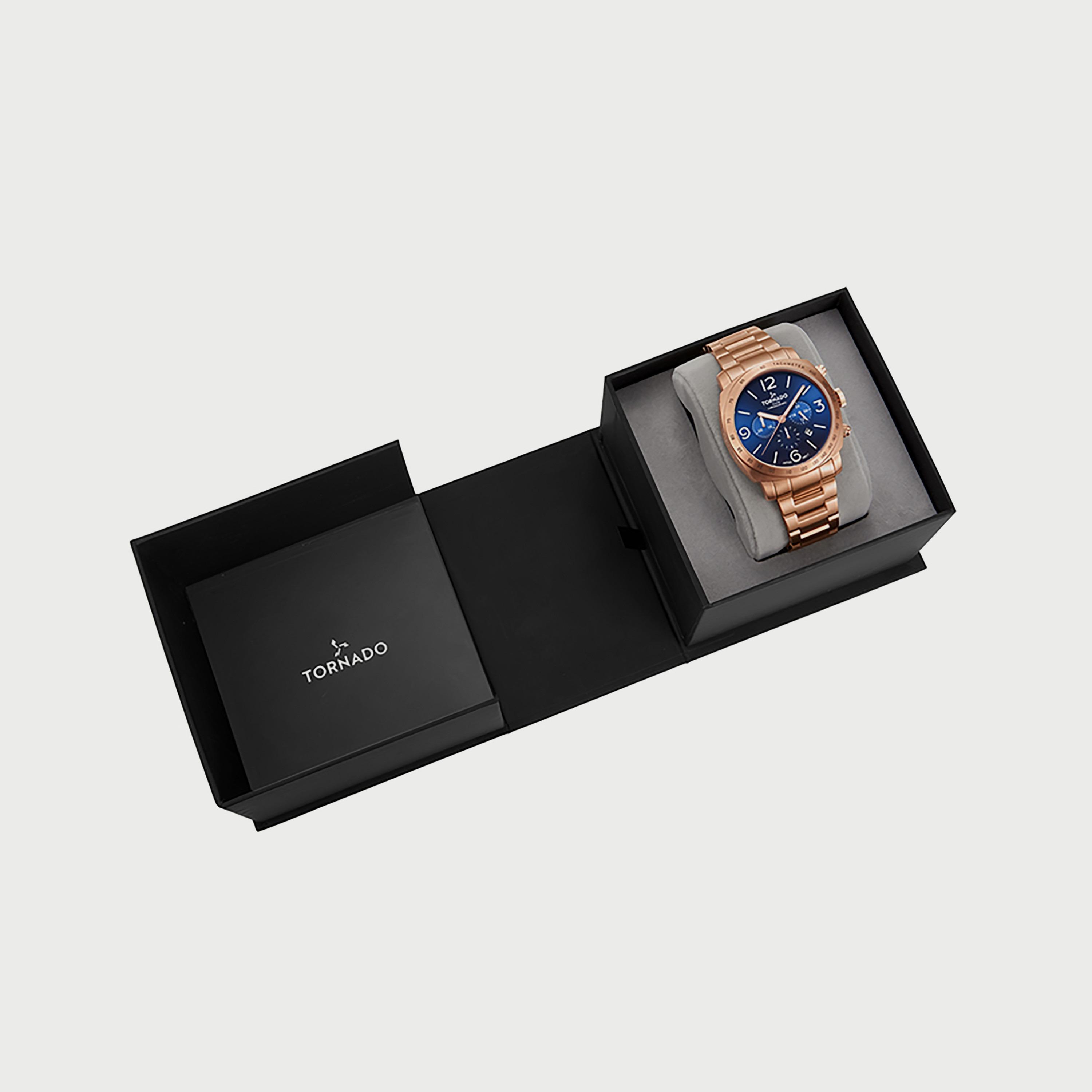 T9102B-RBKN ساعة كرونوغراف للرجال من تورنيدو بسوار ذهبي الوردي من الستانلس ستيل -men-watchesandjewellery-watches-image-4