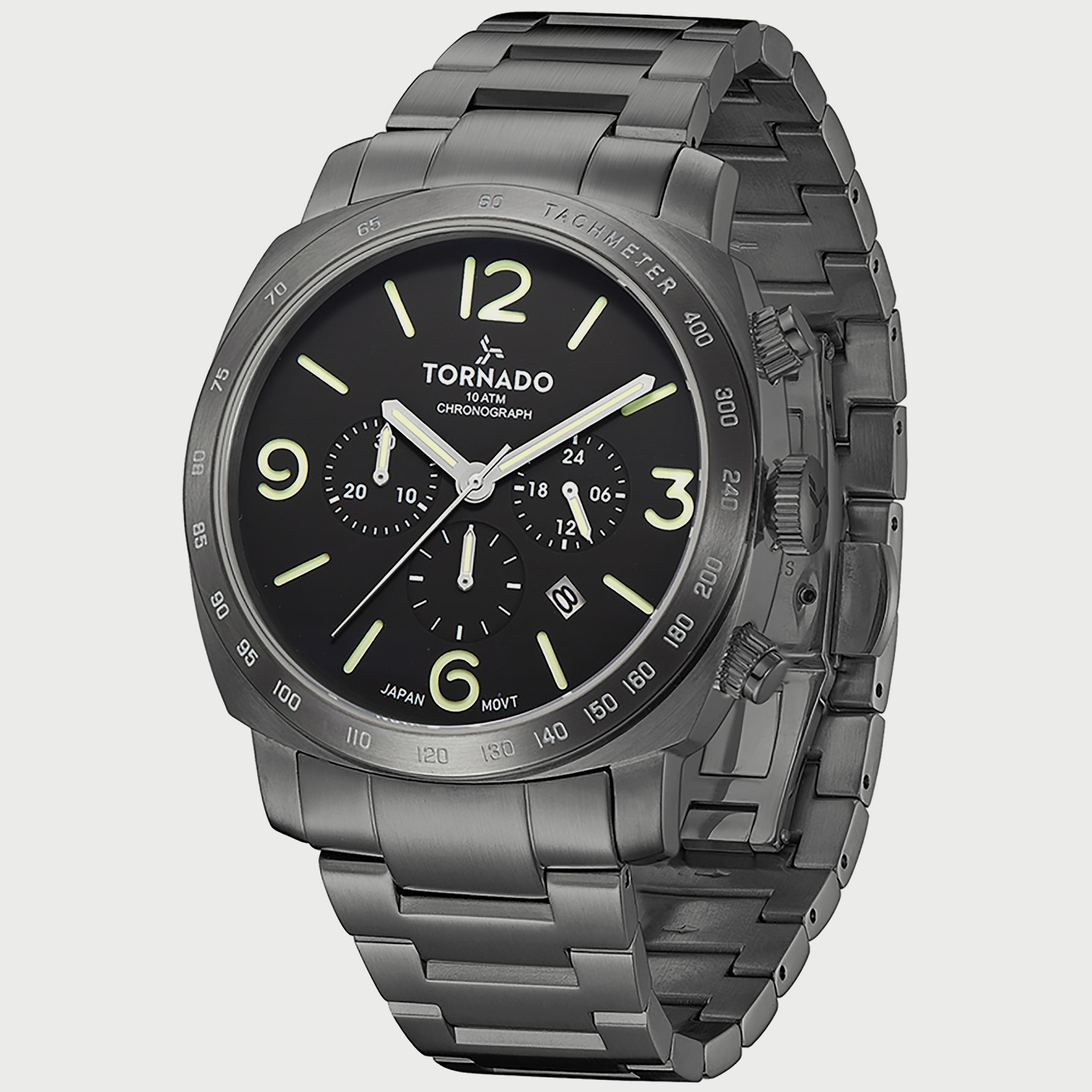  T9102B-XBXB ساعة كرونوغراف للرجال من تورنيدو بسوار اللون الرمادي المعدني من الستانلس ستيل -men-watchesandjewellery-watches-image-2