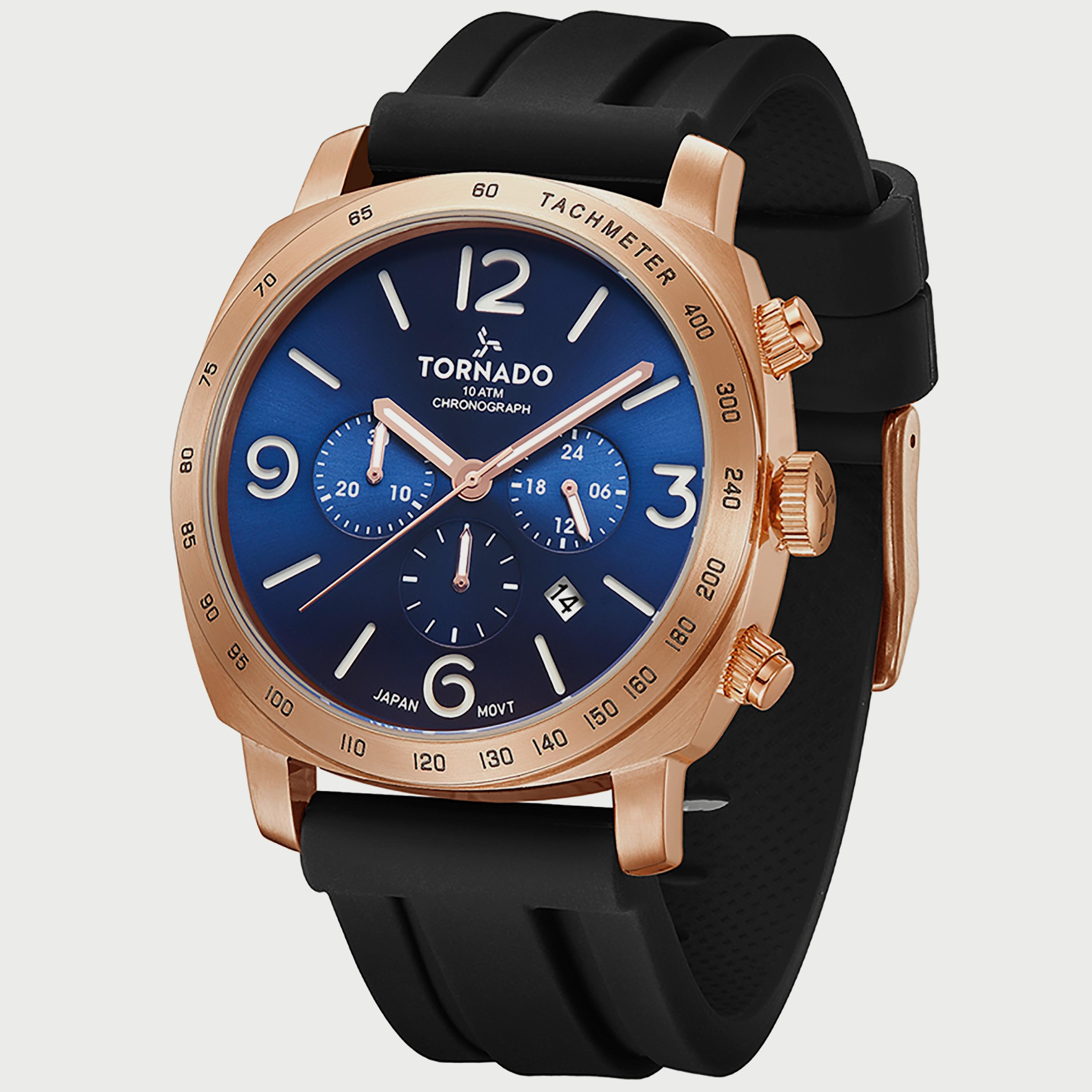  T9102-KSBN ساعة كرونوغراف للرجال من تورنيدو بسوار سليكون أسود-men-watchesandjewellery-watches-image-2