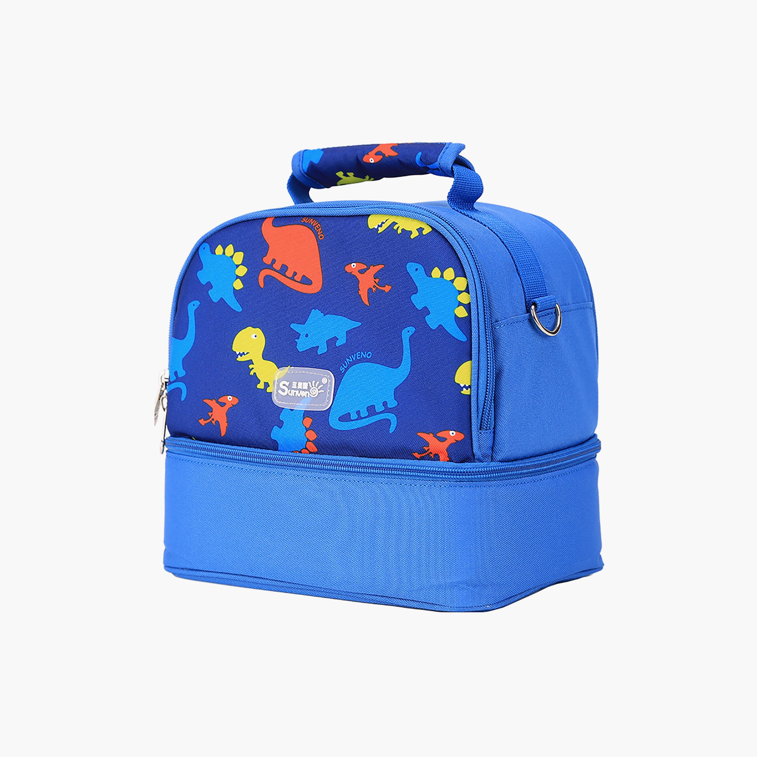 Sunveno Dinosaur Print Insulated Bottle and Lunch Bag-school-lunchessentials-lunchbags-image-2